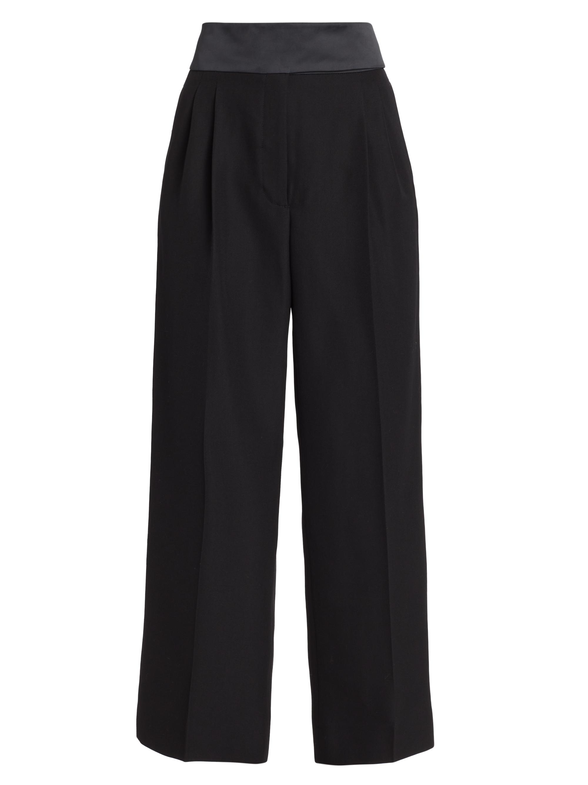 パンツ Stella McCartney Wool black Wide Pant Stella McCartney Wide-Leg Wool Tuxedo Trousers | Neiman Marcus