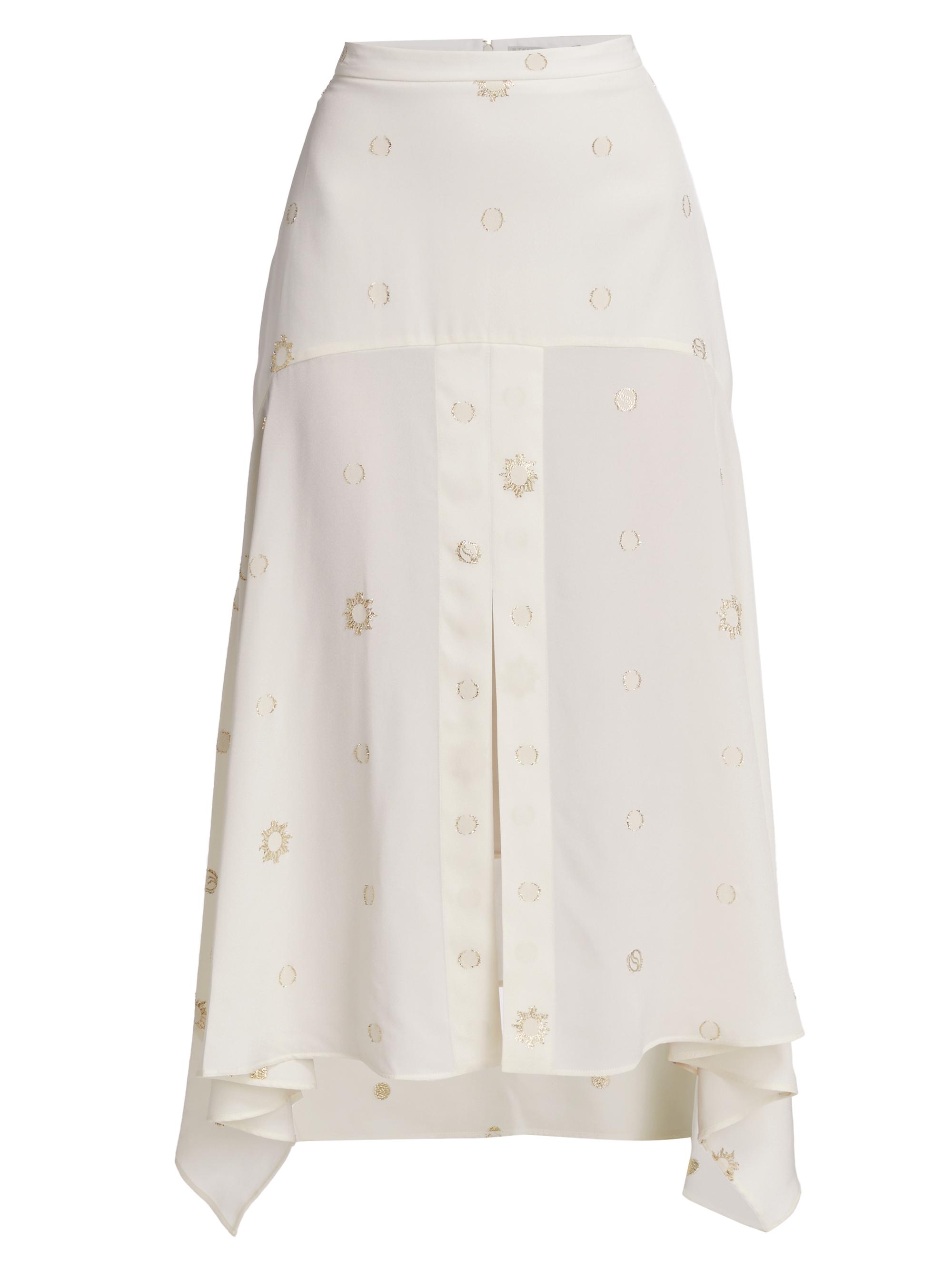 Stella McCartney Women's Metallic Handkerchief Midi-Skirt - Natural