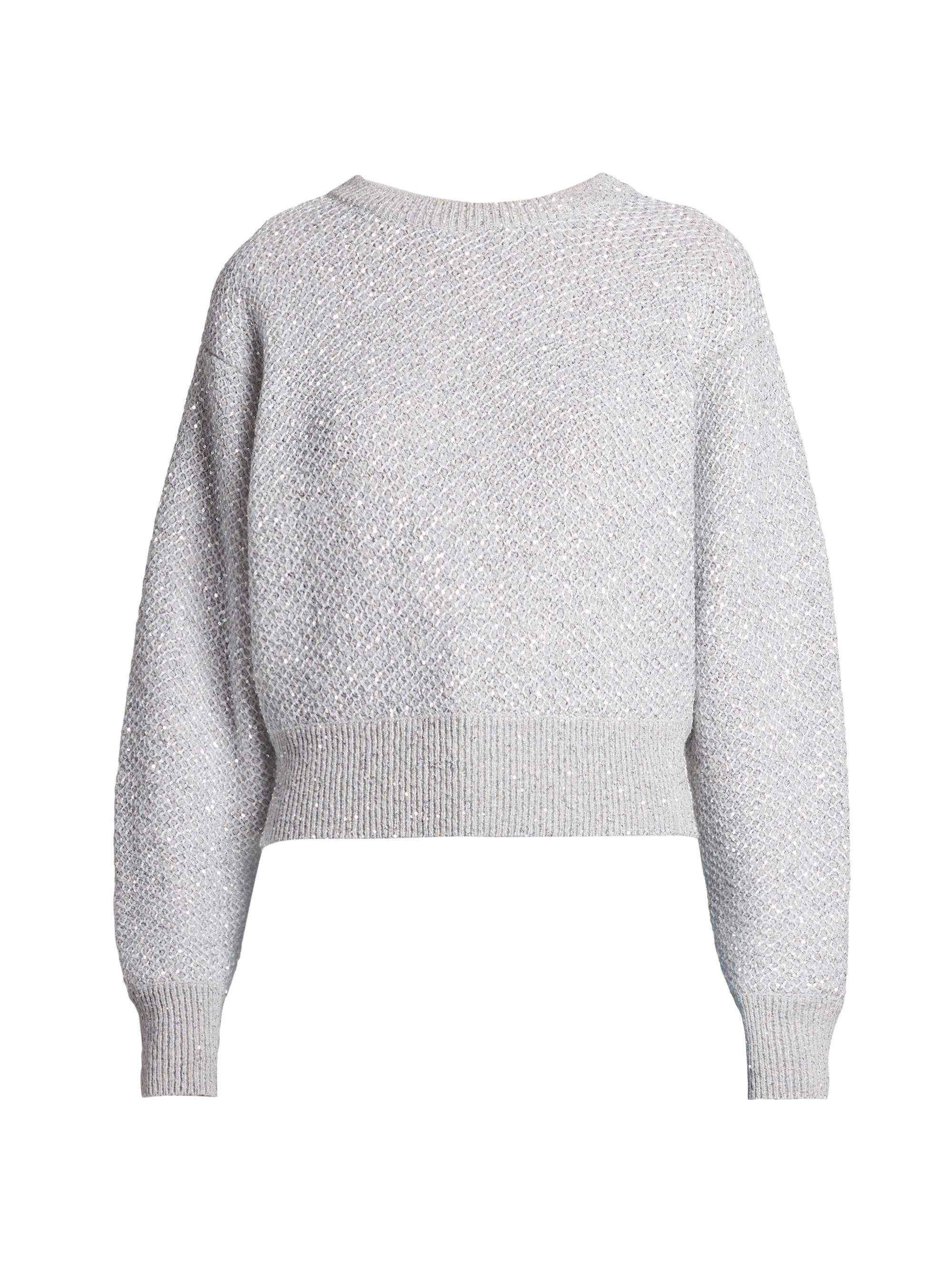 Stella McCartney Women's Sequined Wool-Blend Sweater - Grey