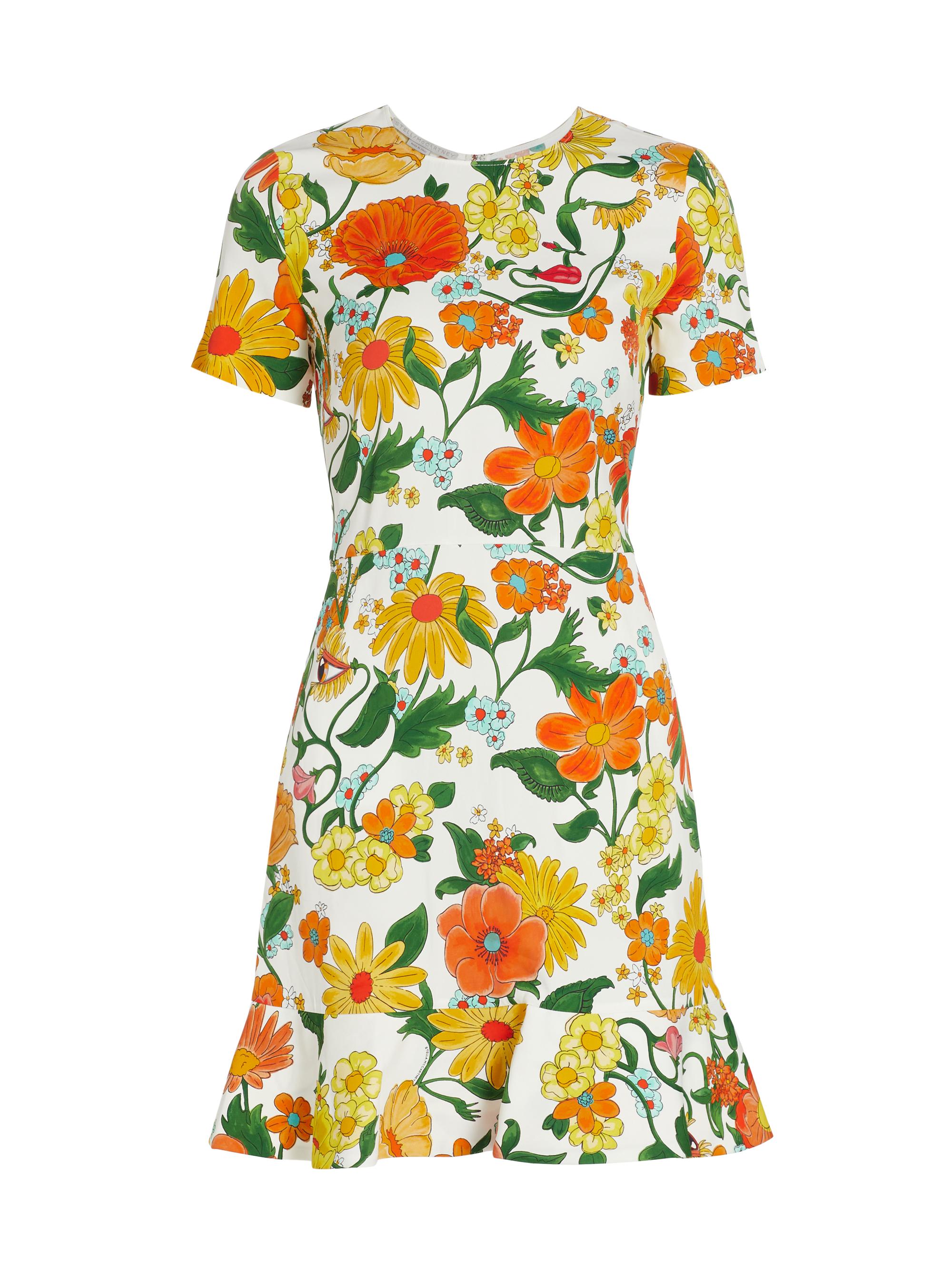 Stella McCartney Women's Garden Floral Minidress - Multicolor Orange