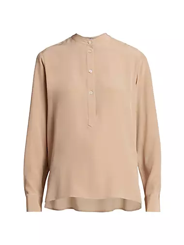 Iconic Silk Half-Button Shirt