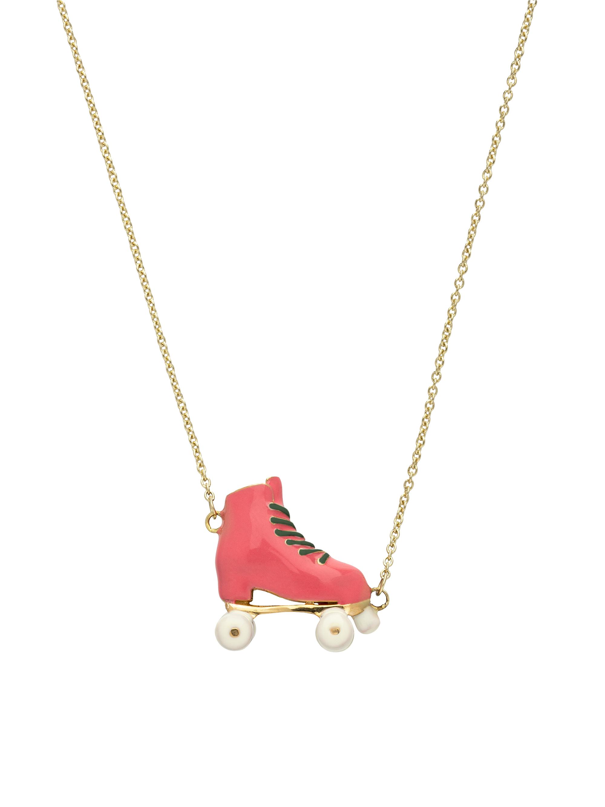 Aliita Women's Pasiones Goldtone & Enamel Roller Skate Pendant Necklace - Bubblegum