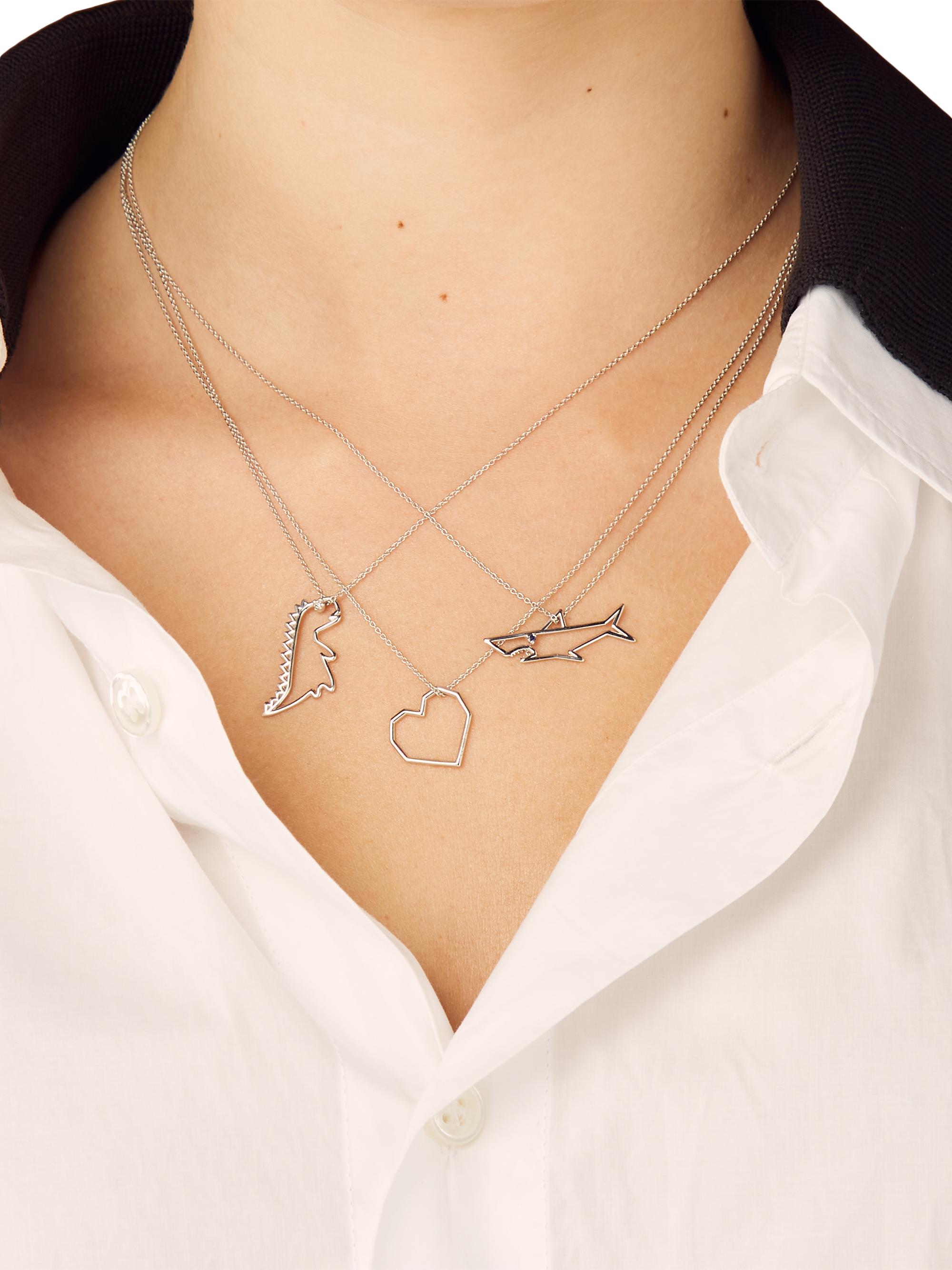 Shop Aliita Pura Silvertone Heart Pendant Necklace | Saks Fifth Avenue 