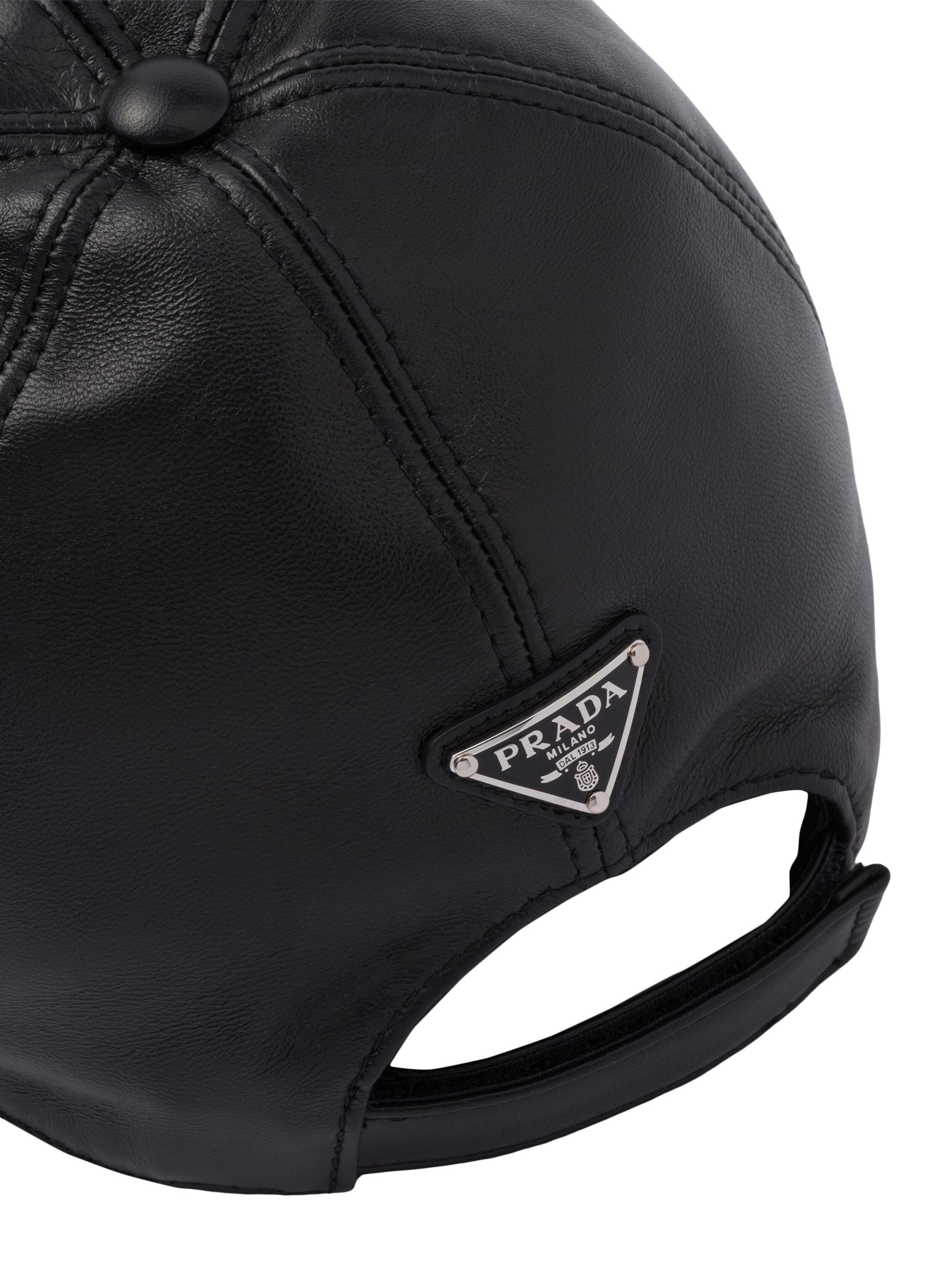 PRADA ブラックキャップ Prada Nappa Leather Baseball Cap | Saks Fifth Avenue
