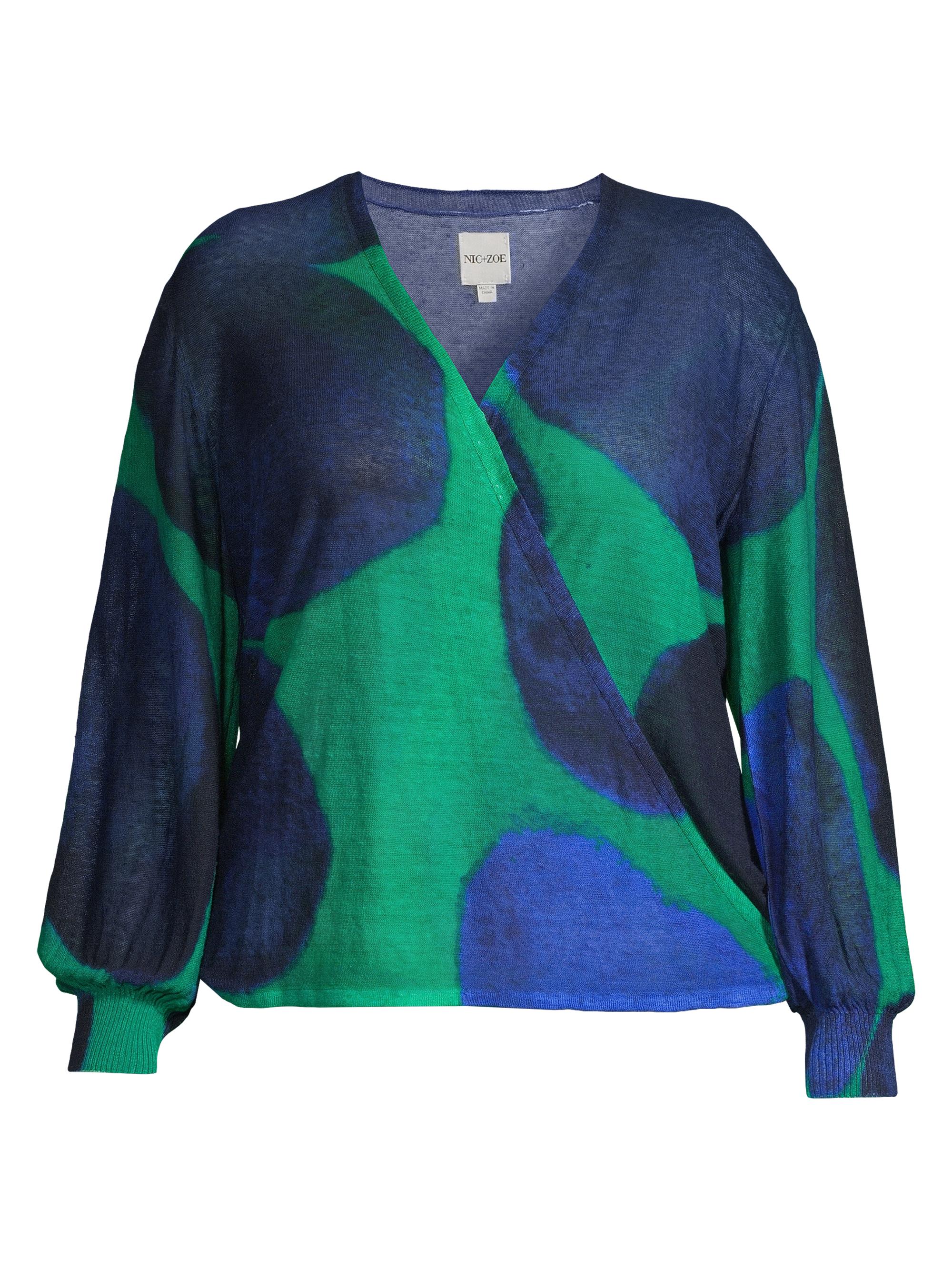 NIC+ZOE Women's Ocean Dot Four-Way Cardigan - Green Multi