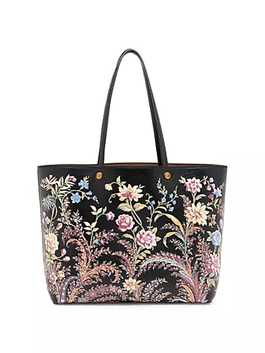 Floral Faux-Leather Tote Bag