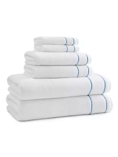 Kassatex Chairish Towels at Air Supply White / Navy / Bath Towel