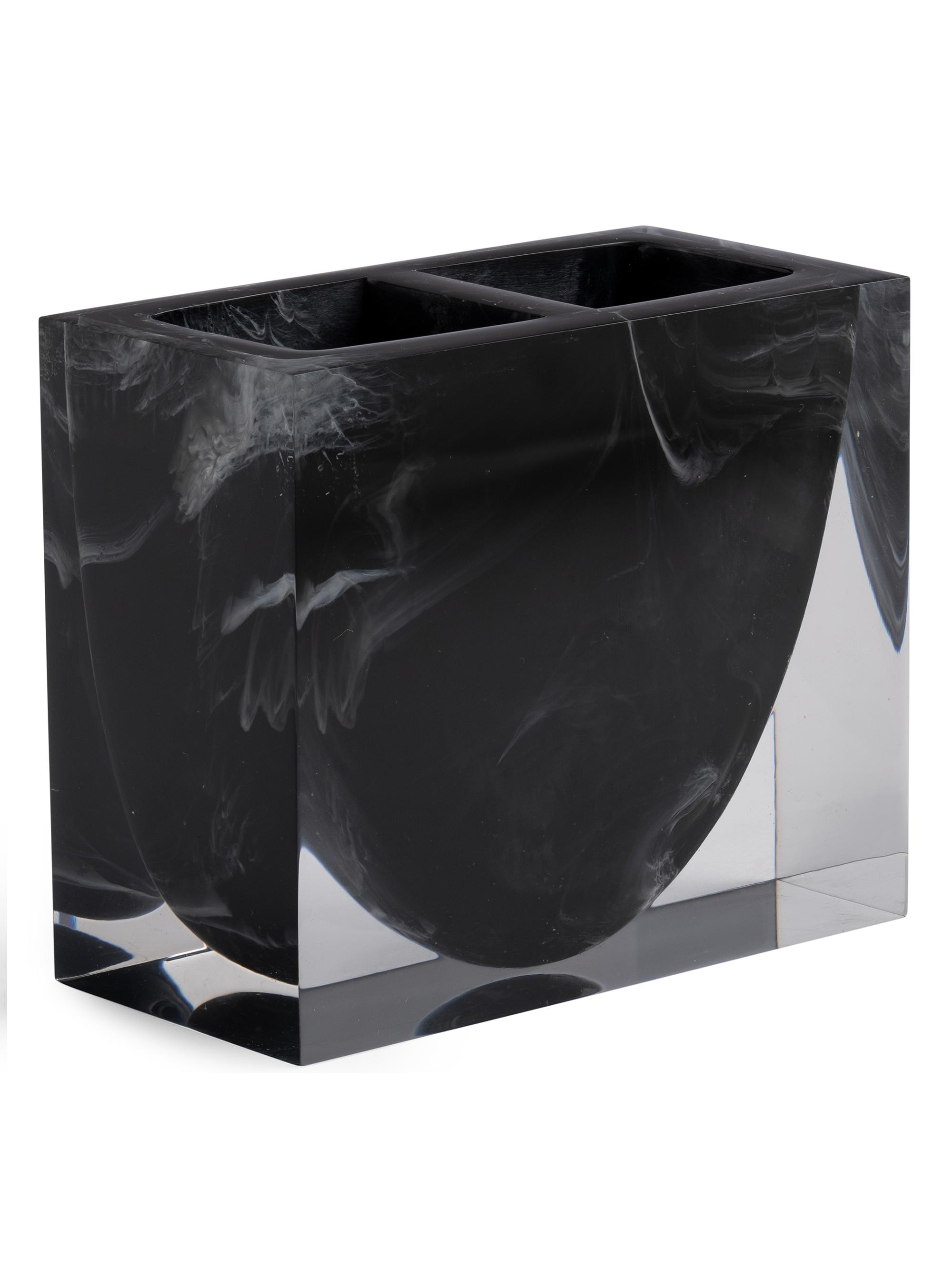 Kassatex Ducale Resin Toothbrush Holder - Black White