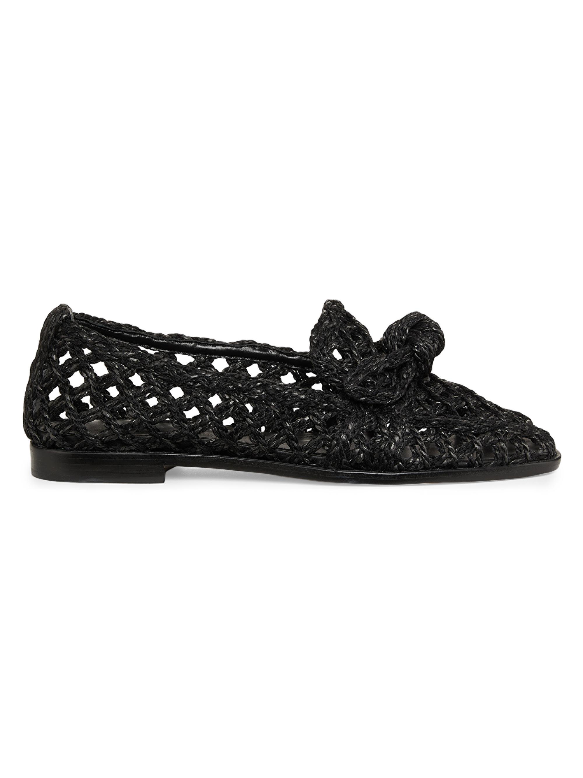 Alexandre Birman Clarita Raffia Leather Loafers Saks Fifth Avenue - Main Image