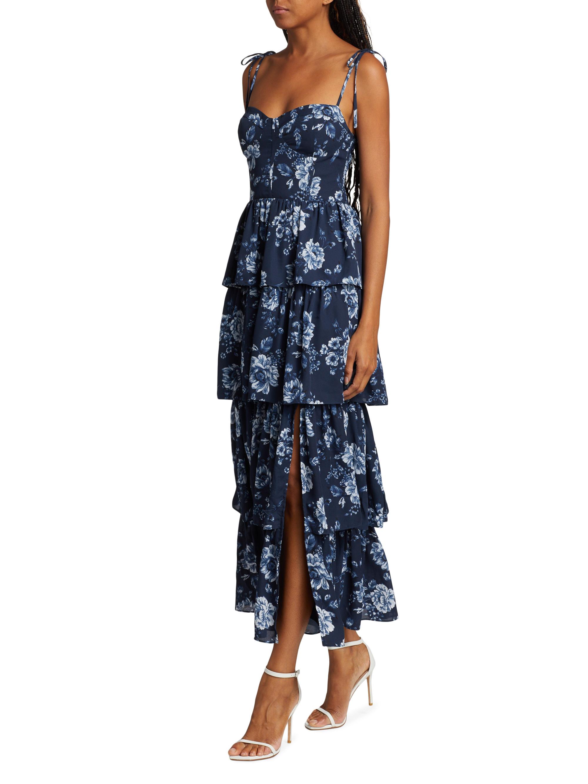 Wayf Floral Tiered Busteir Maxi Dress | Saks Fifth Avenue