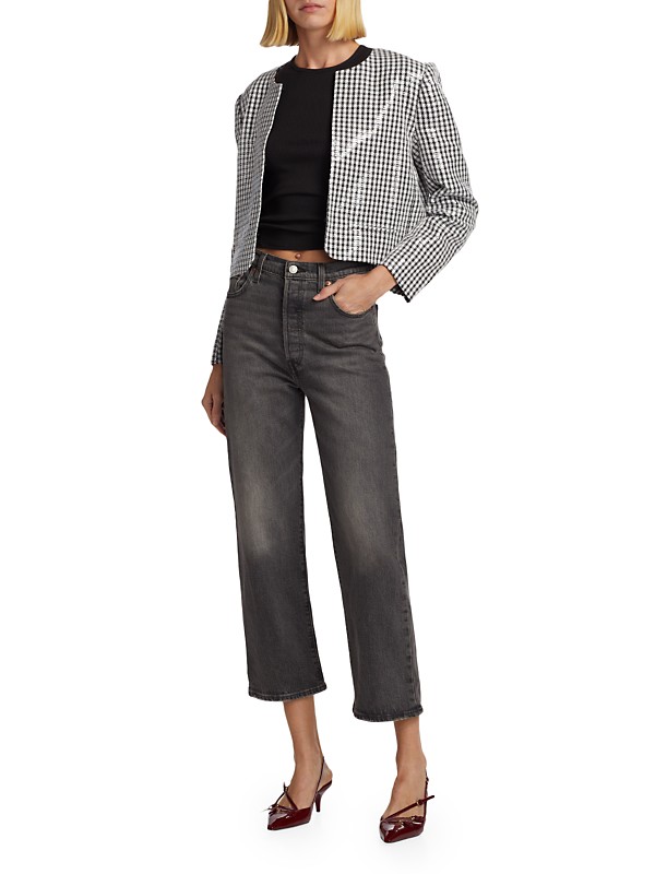 Shop Wayf Kennedy Sequined Houndstooth Jacket | Saks Fifth Shop Wayf Kennedy Sequined Houndstooth Jacket | Saks Fifth