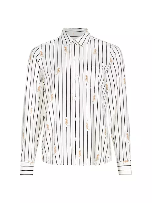 Tommy Hilfiger Women's Striped Roll-Tab Button-Up Shirt - Macy's