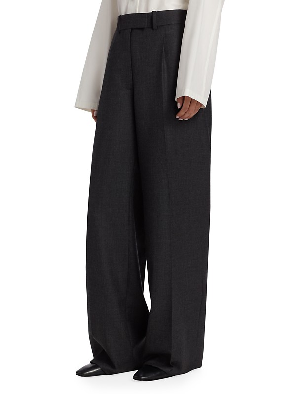 Shop The Row Roan Wool Straight-Leg Trousers | Saks Fifth Avenue Shop The Row Roan Wool Straight-Leg Trousers | Saks Fifth Avenue