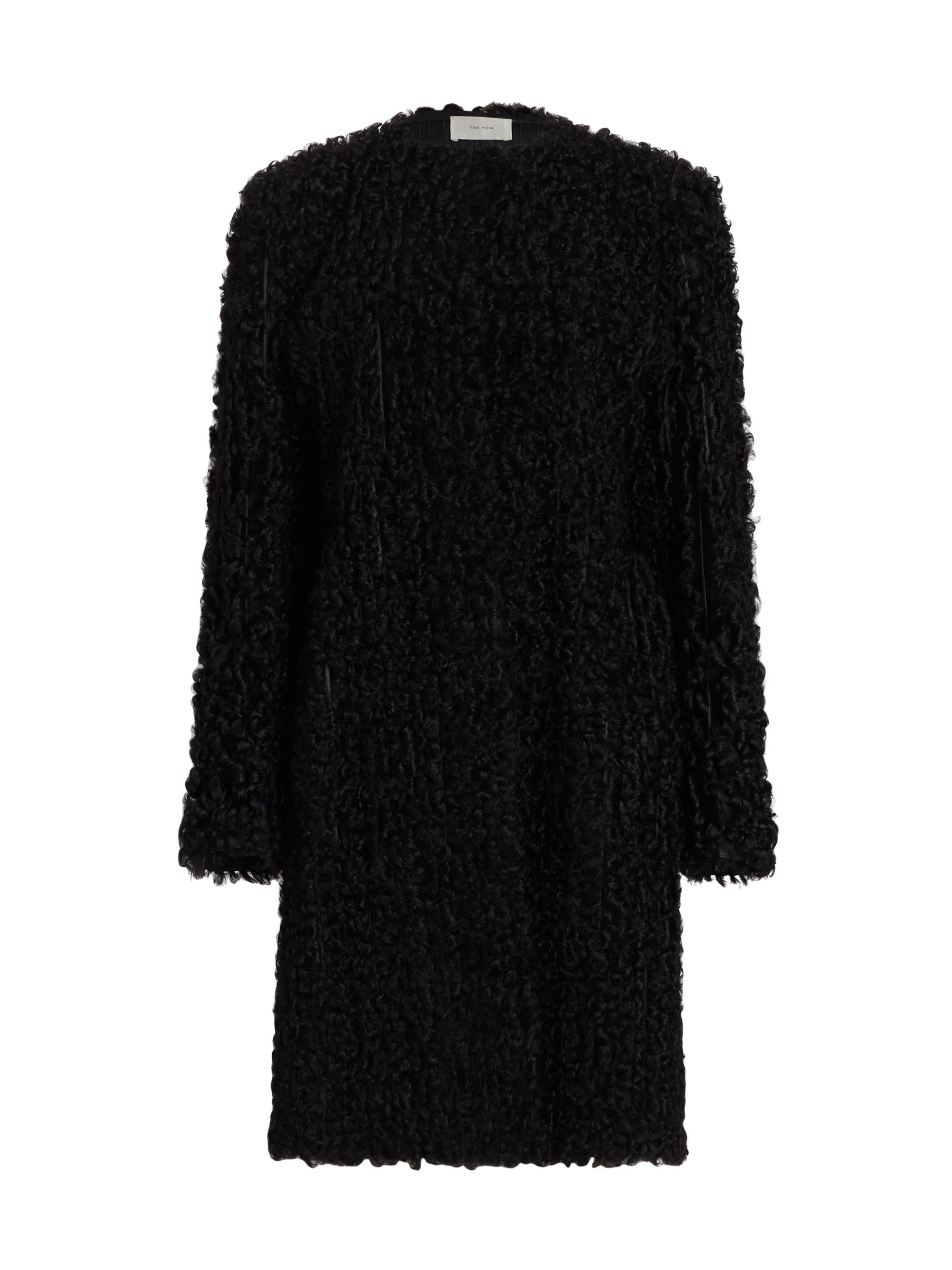 The Row Women's Watson Shearling Tie Coat - Black