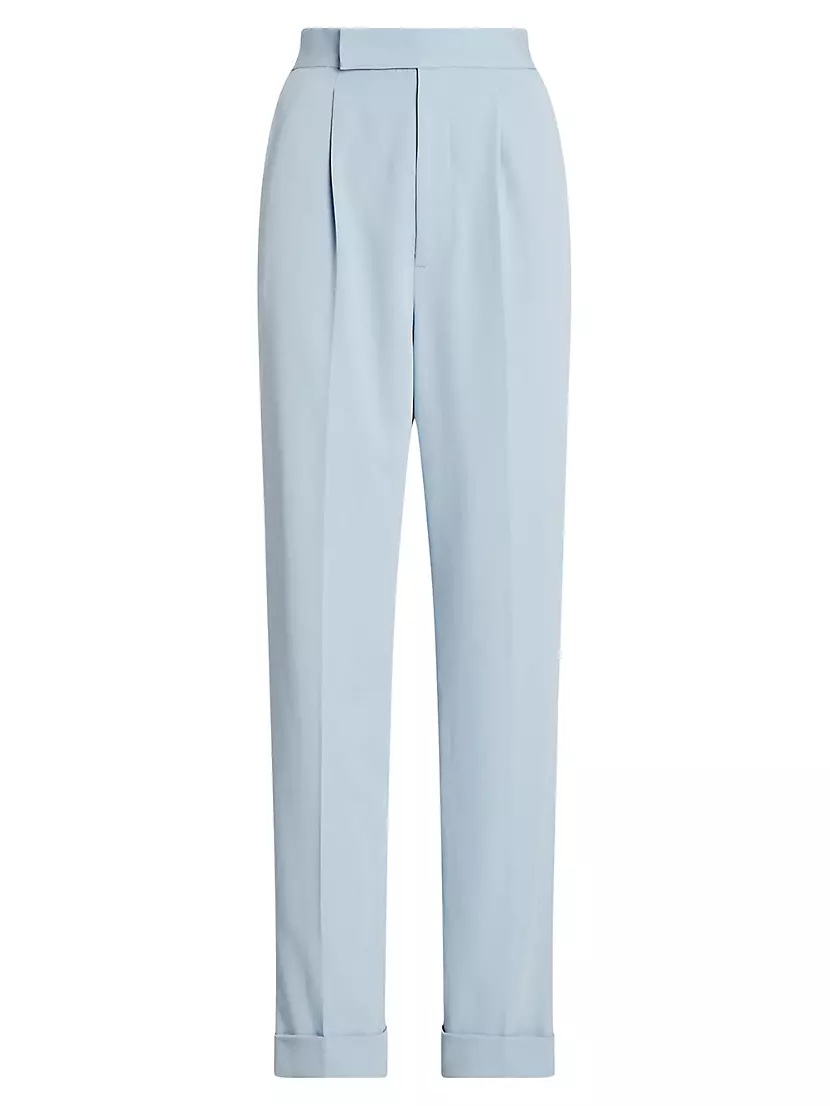 Ralph Lauren Women's Plus Size Pleated Crepe Trouser Pants