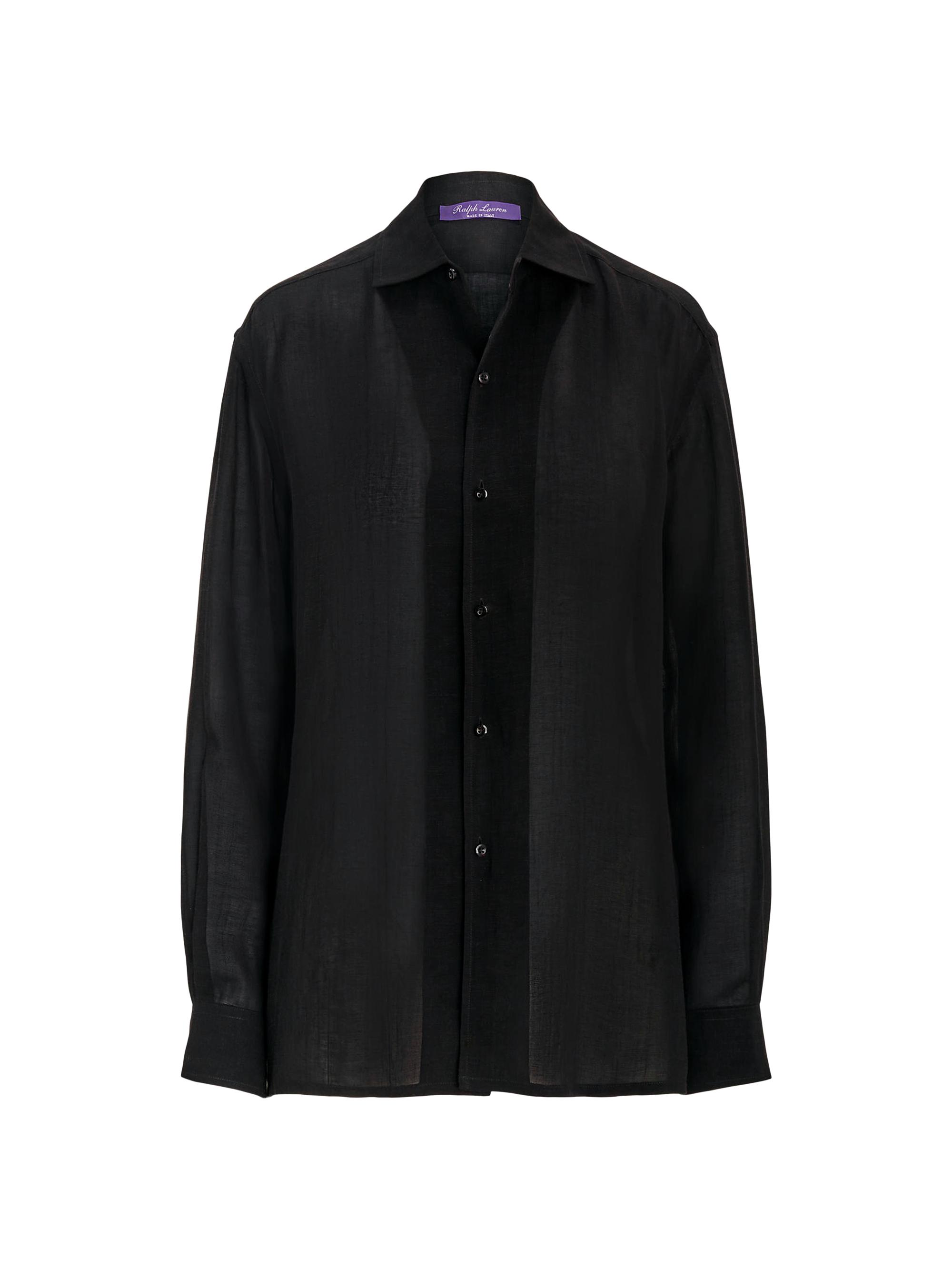 Ralph Lauren Collection Women's Capri Linen Voile Button-Up - Black