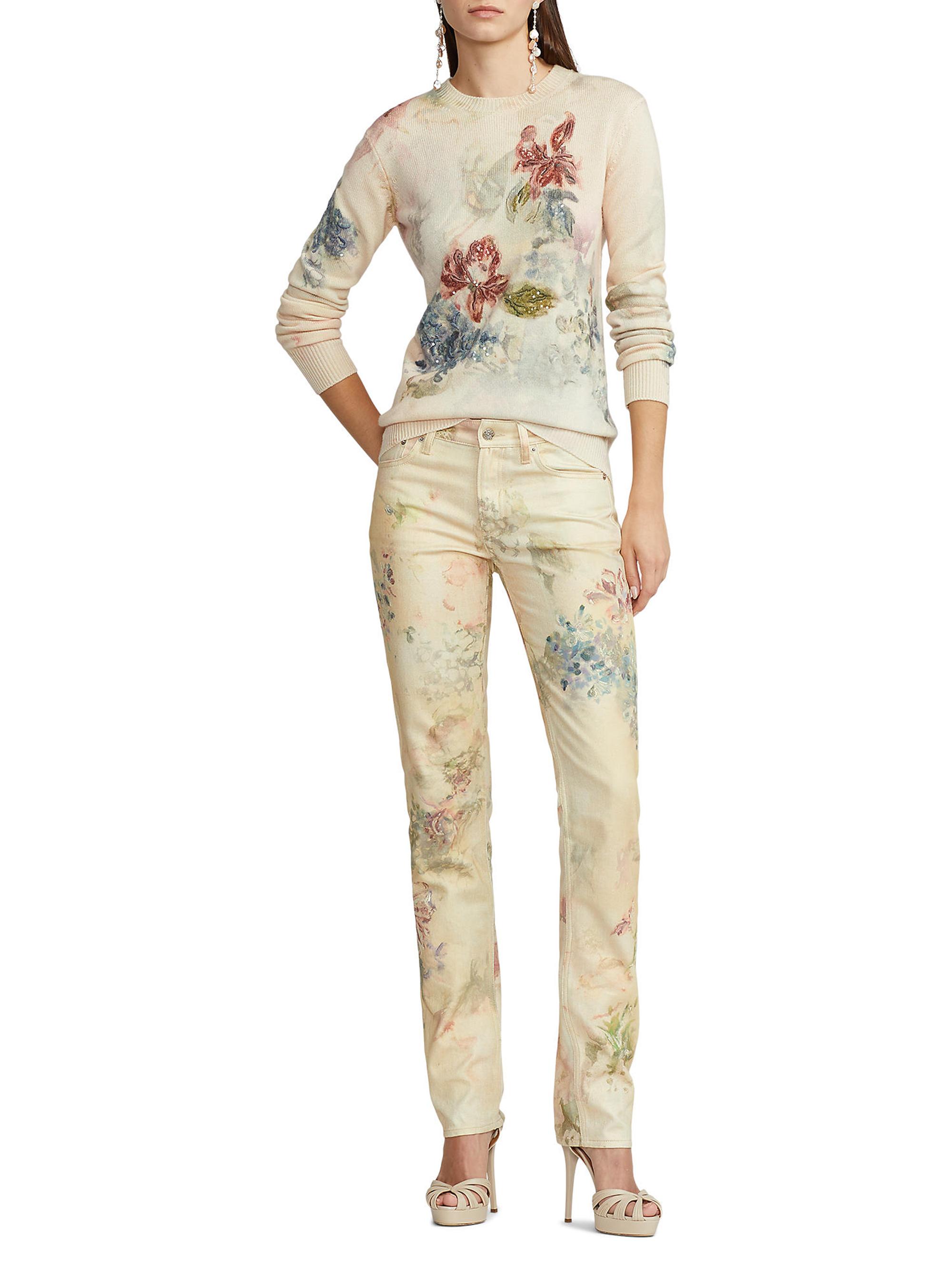 Ralph Lauren Collection Floral Low-Rise Slim Jeans | Saks Fifth Avenue
