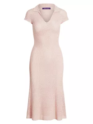 Shop Ralph Lauren Collection Crocheted Polo Midi-Dress | Saks Fifth Avenue