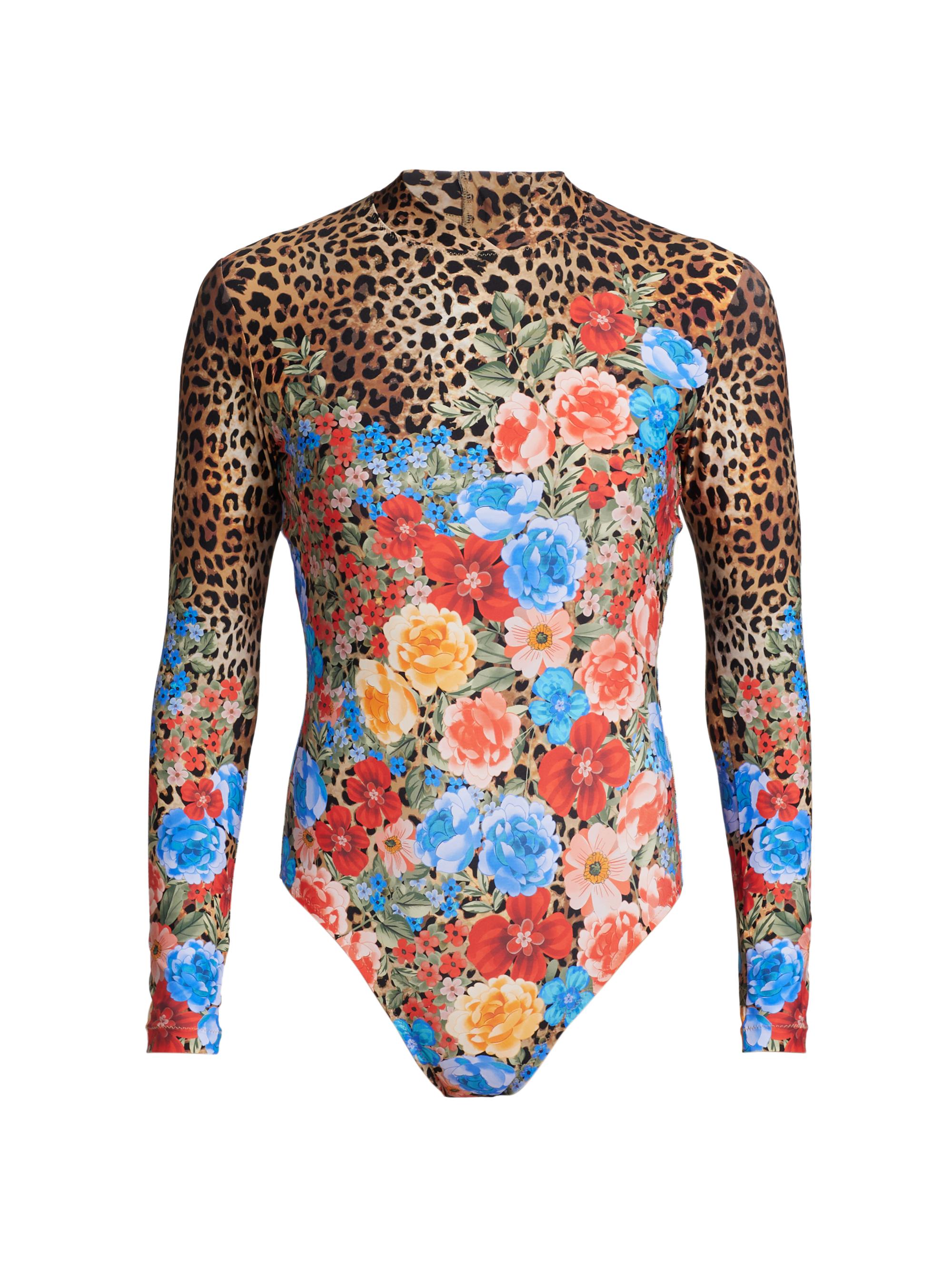 Johnny Was Women's Cheetah & Floral Rashguard