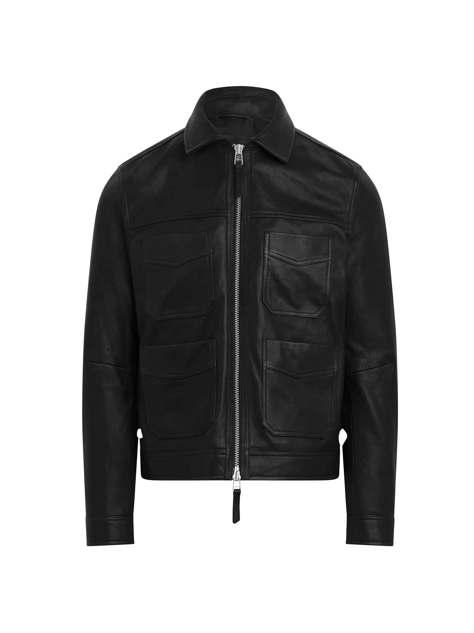 Officine Générale Charles Leather Bomber Jacket | Saks Fifth Avenue
