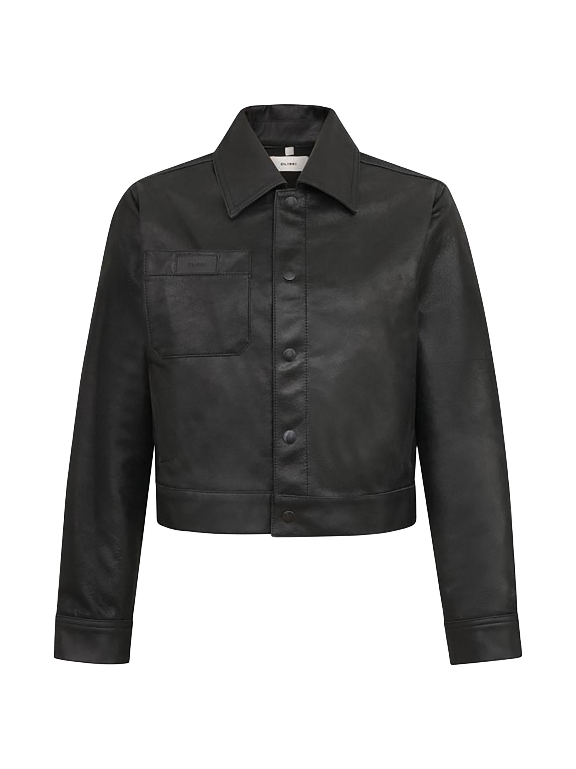 DL1961 Women's Tilda Shirt Jacket - Black Patent