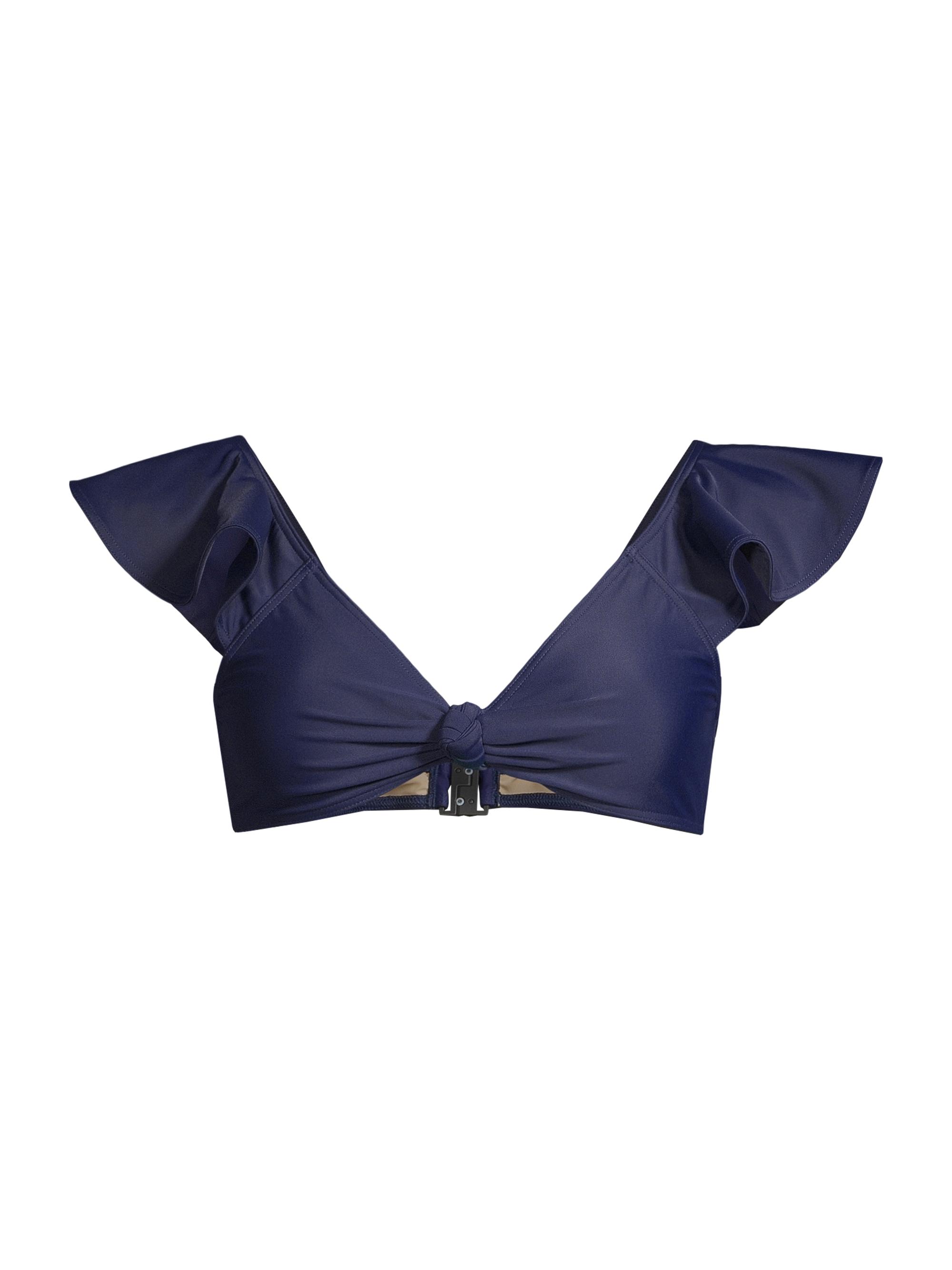 Tanya Taylor Women's Orelia Flutter-Sleeve Bikini Top - Maritime Blue