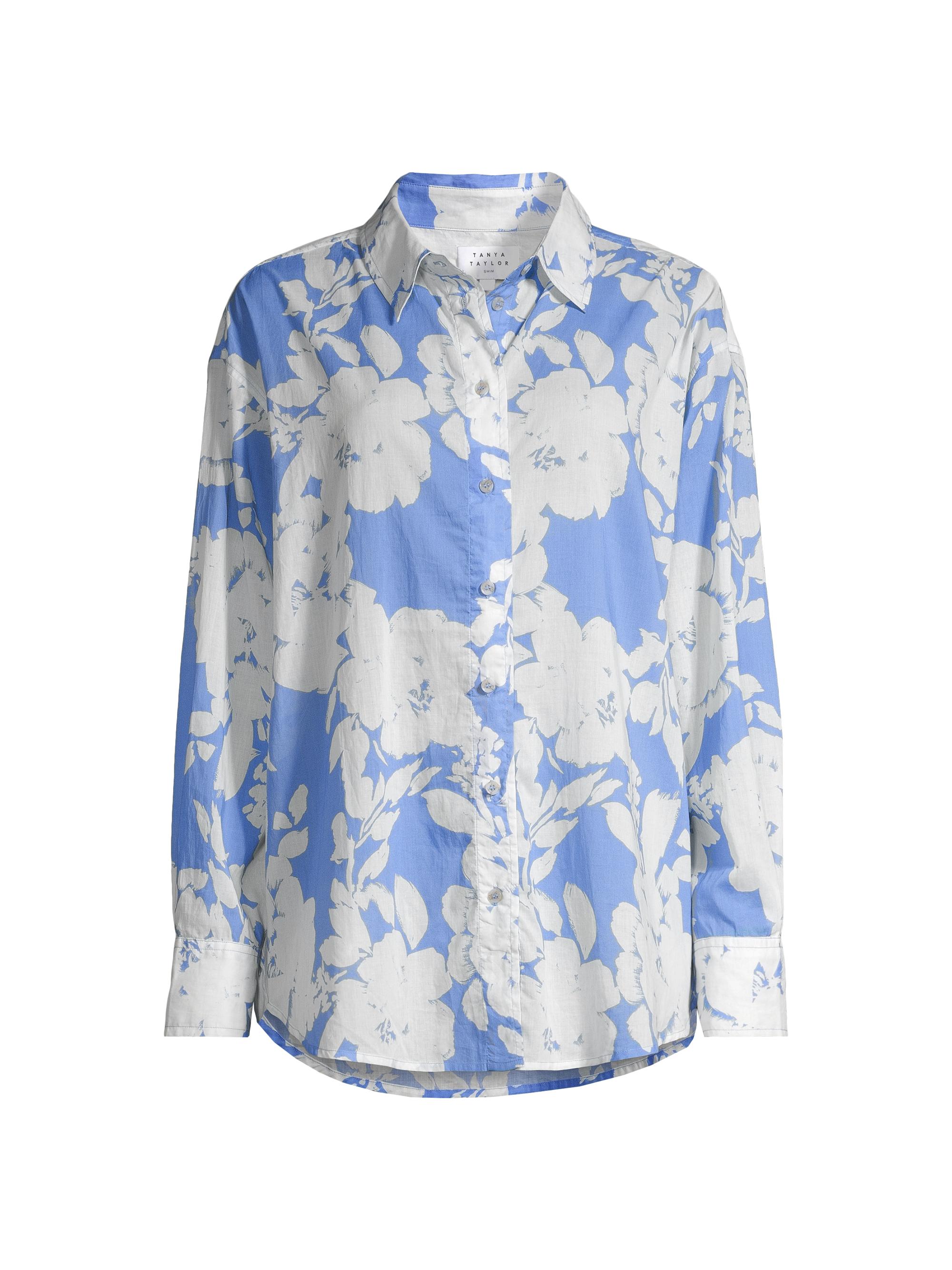 Tanya Taylor Women's Calandra Floral Shirt - Azure Blue Off White