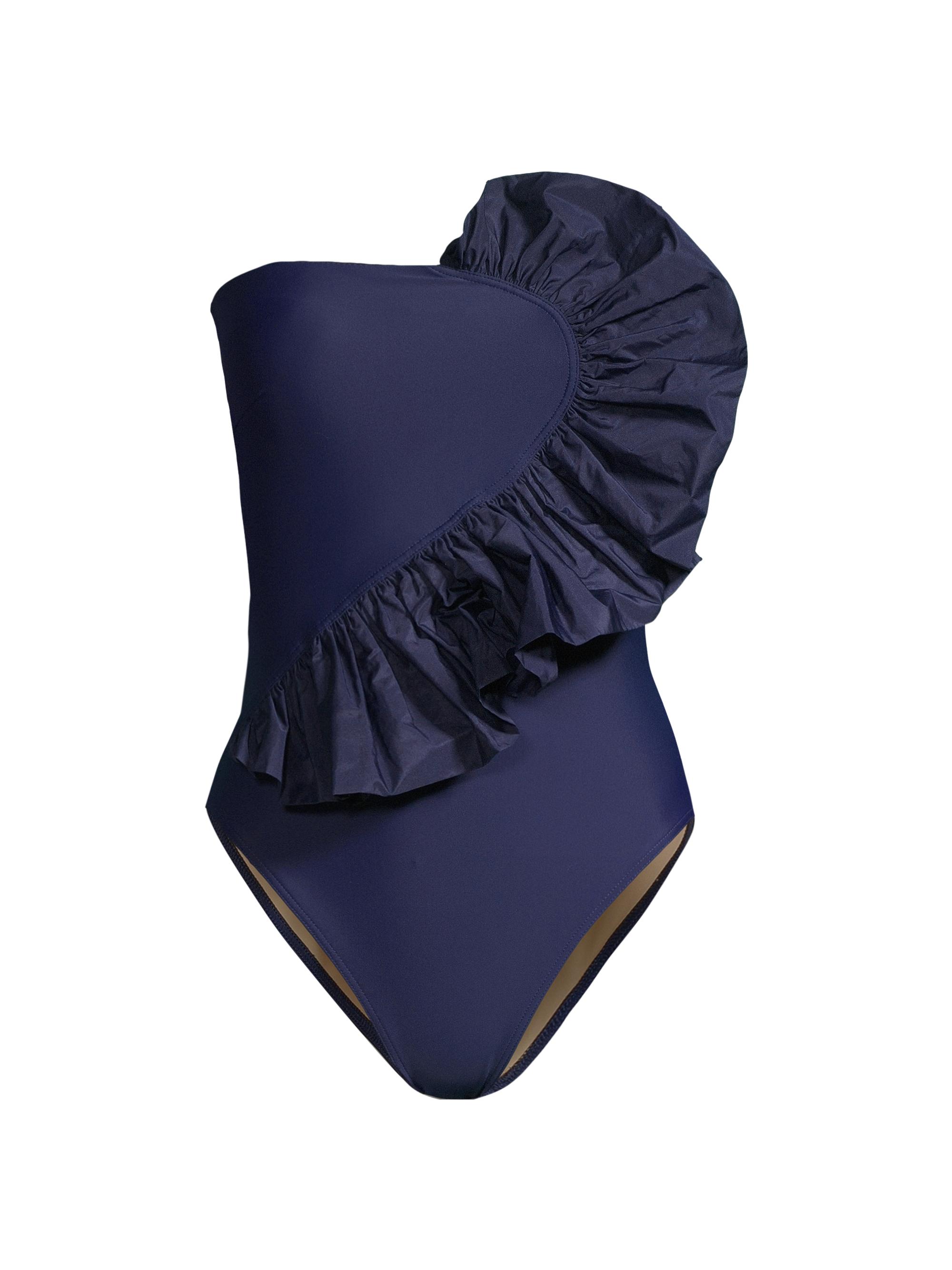 Tanya Taylor Women's Sarita Ruffled One-Piece Swimsuit - Maritime Blue