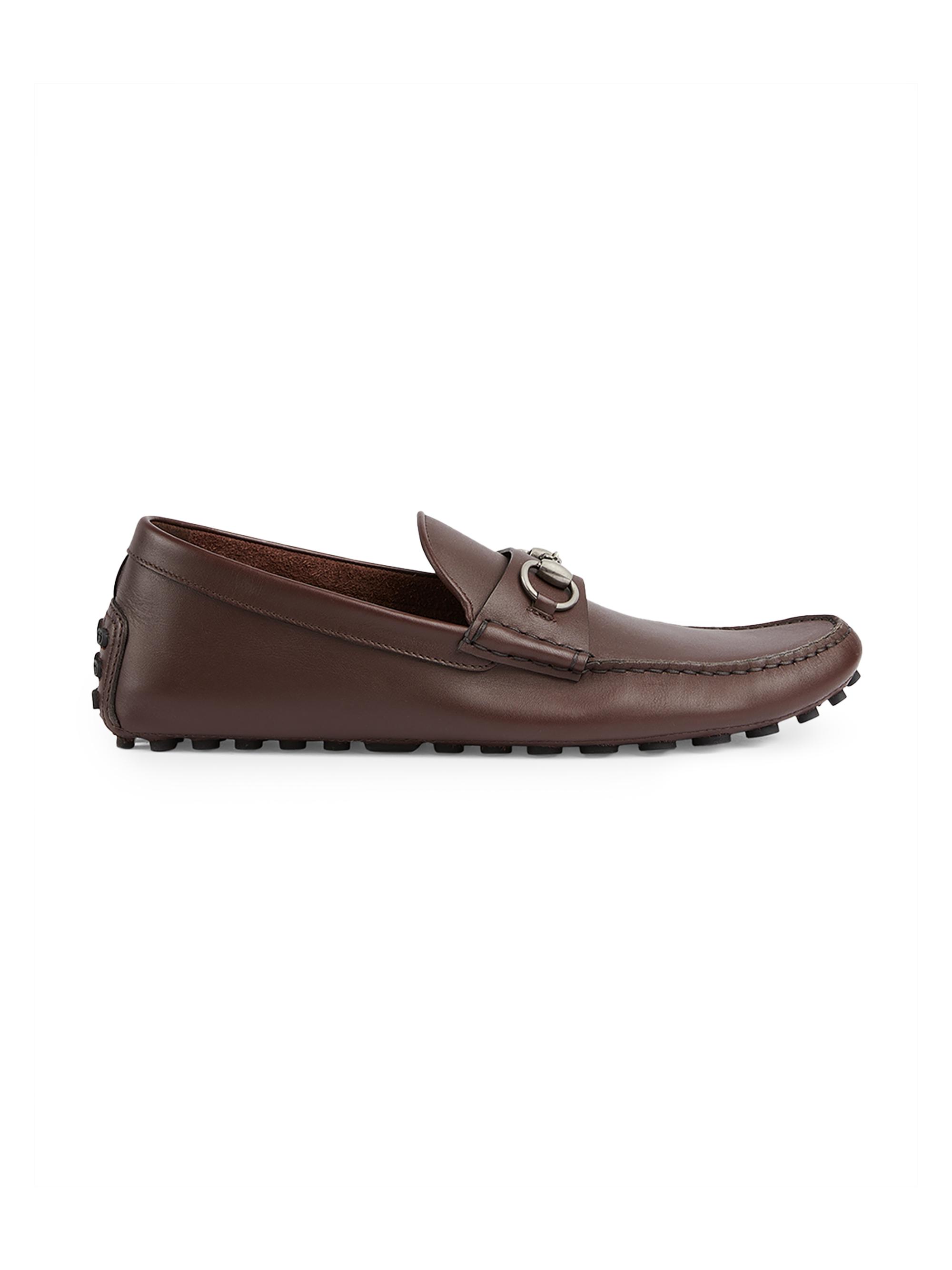 Gucci Men's Byorn Leather Driving Loafers - Cocoa