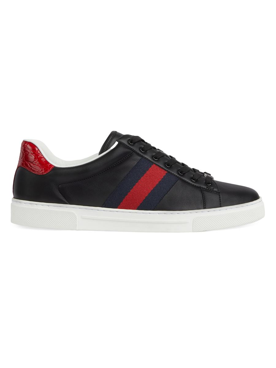 【関税＆送料込み】Gucci Ace Leather Sneakers Gucci Ace Leather Low-Top Sneakers | Saks Fifth Avenue