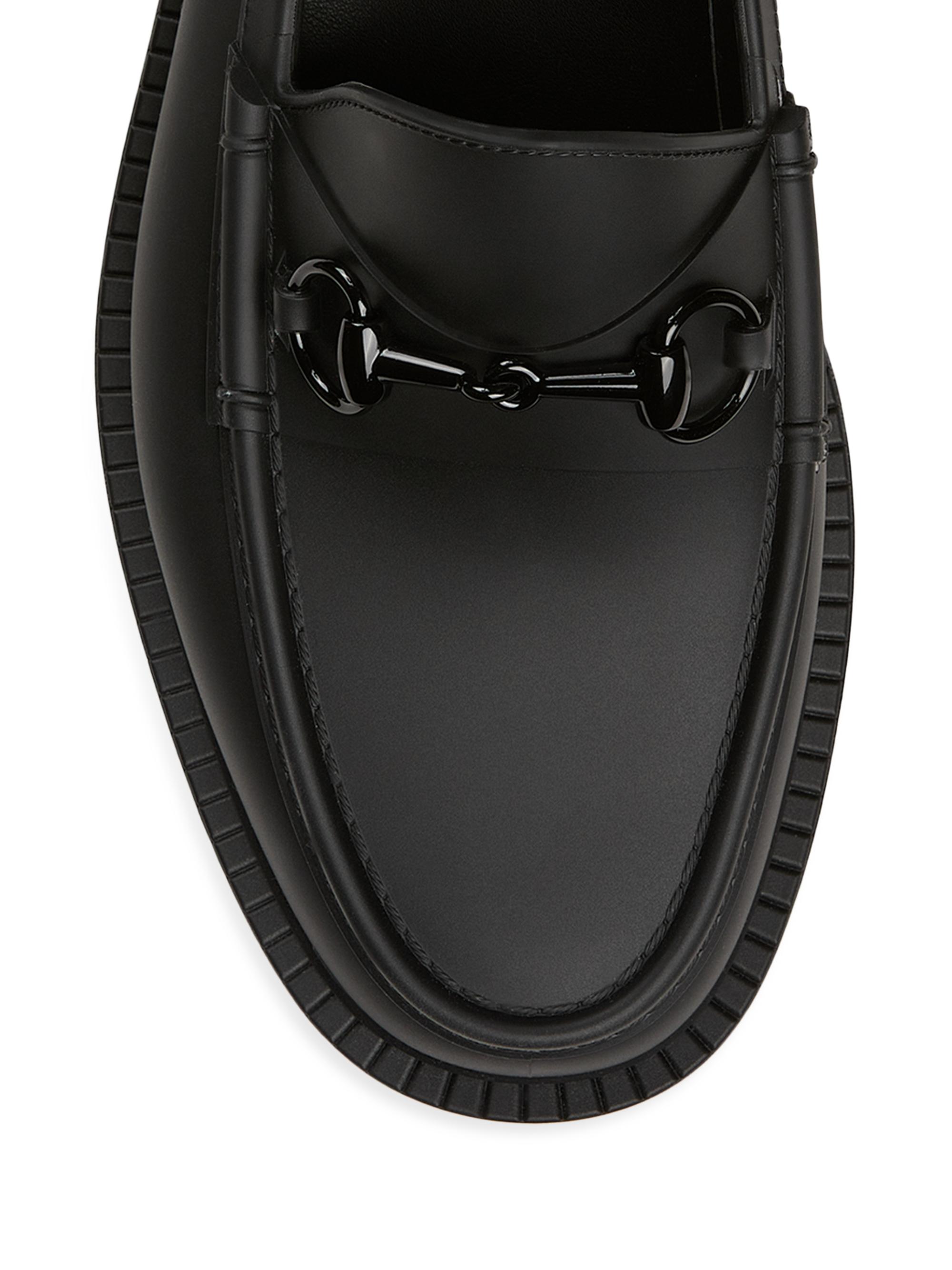 Shop Gucci Enameled Horsebit Rubber Loafers | Saks Fifth Avenue