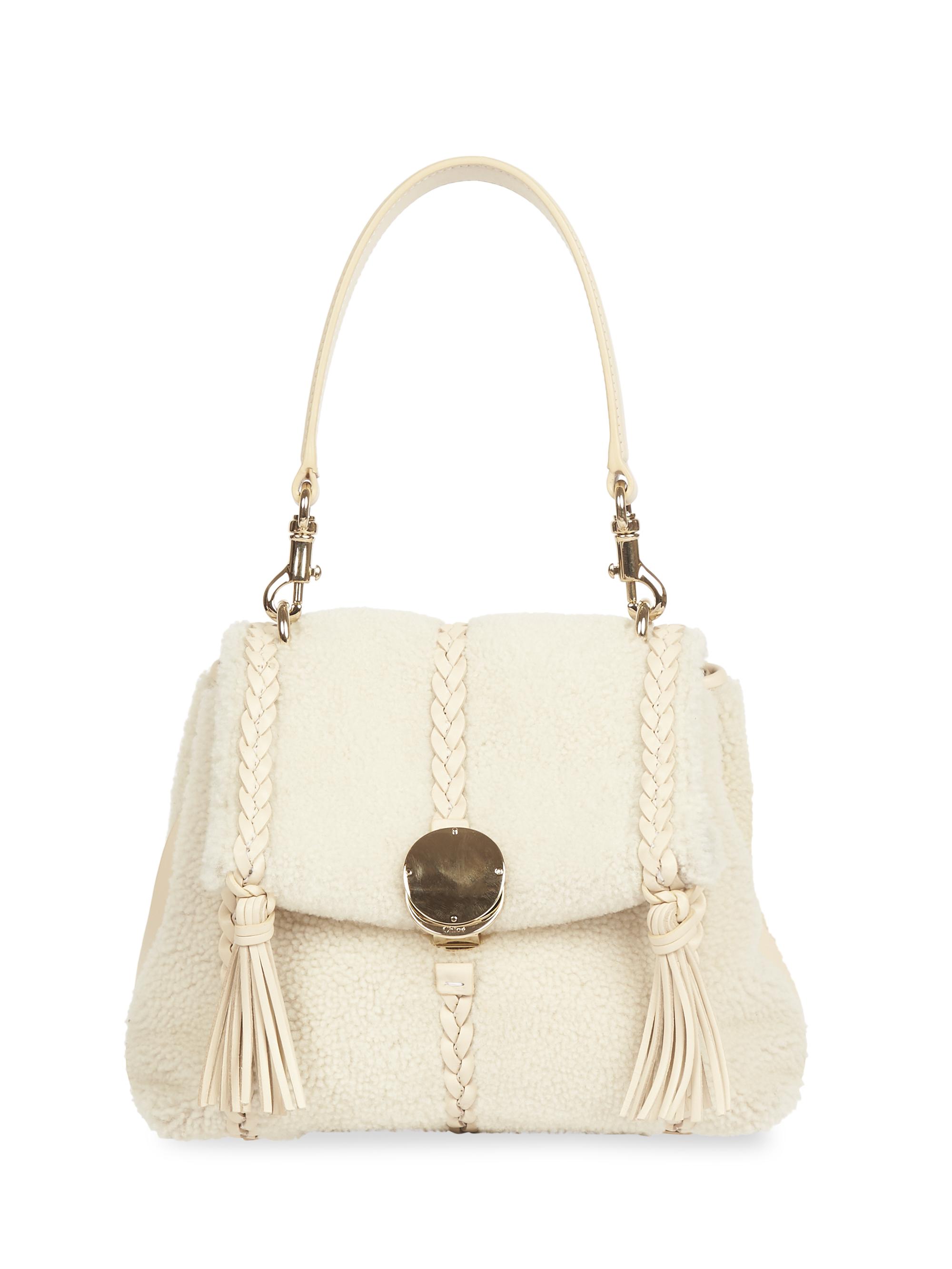 Chloé Women's  Penelope Shearling Bag - White