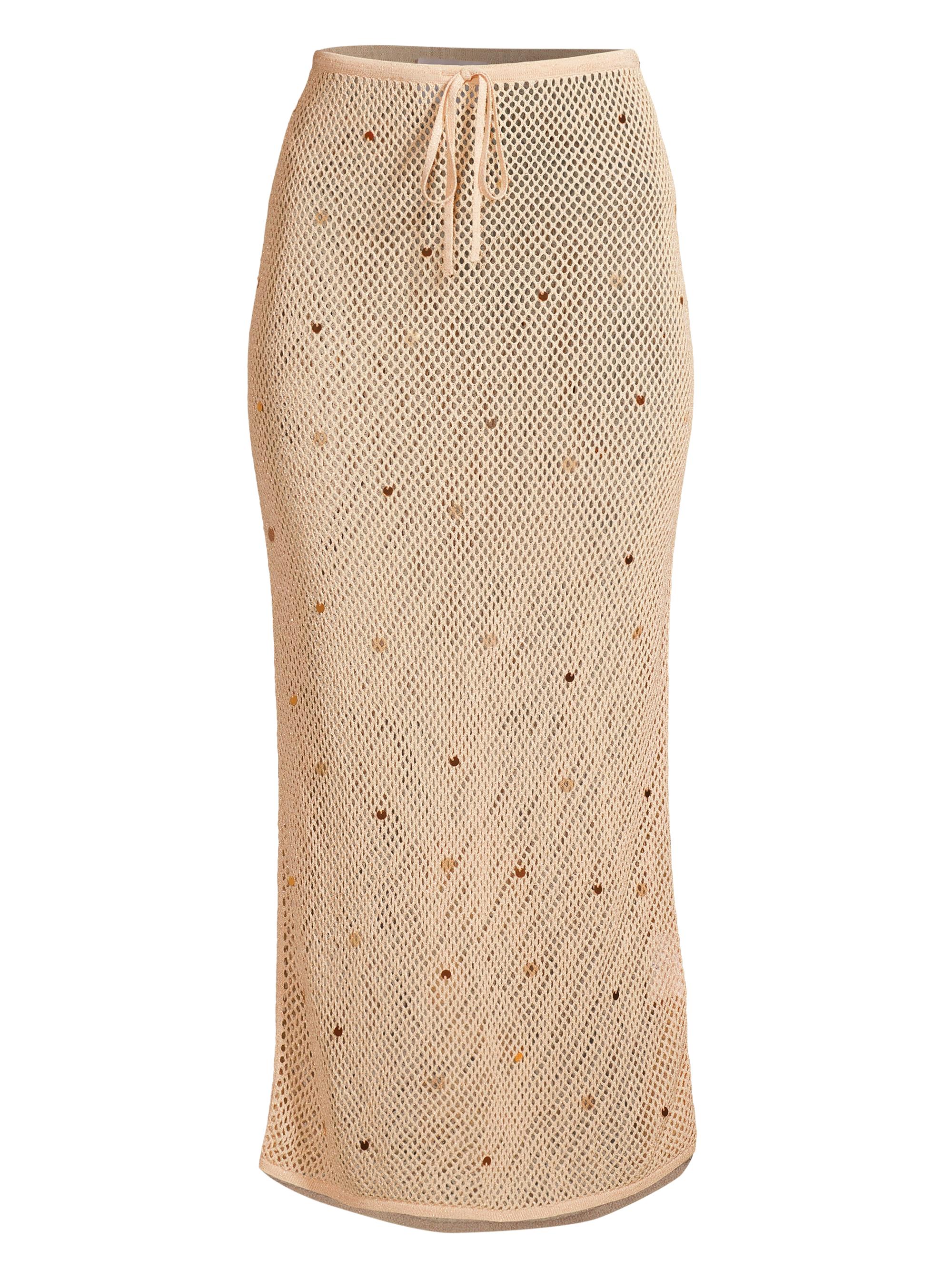 CINQ A SEPT Women's Briar Sequin-Embellished Mesh Knit Maxi Skirt - Natural Gold