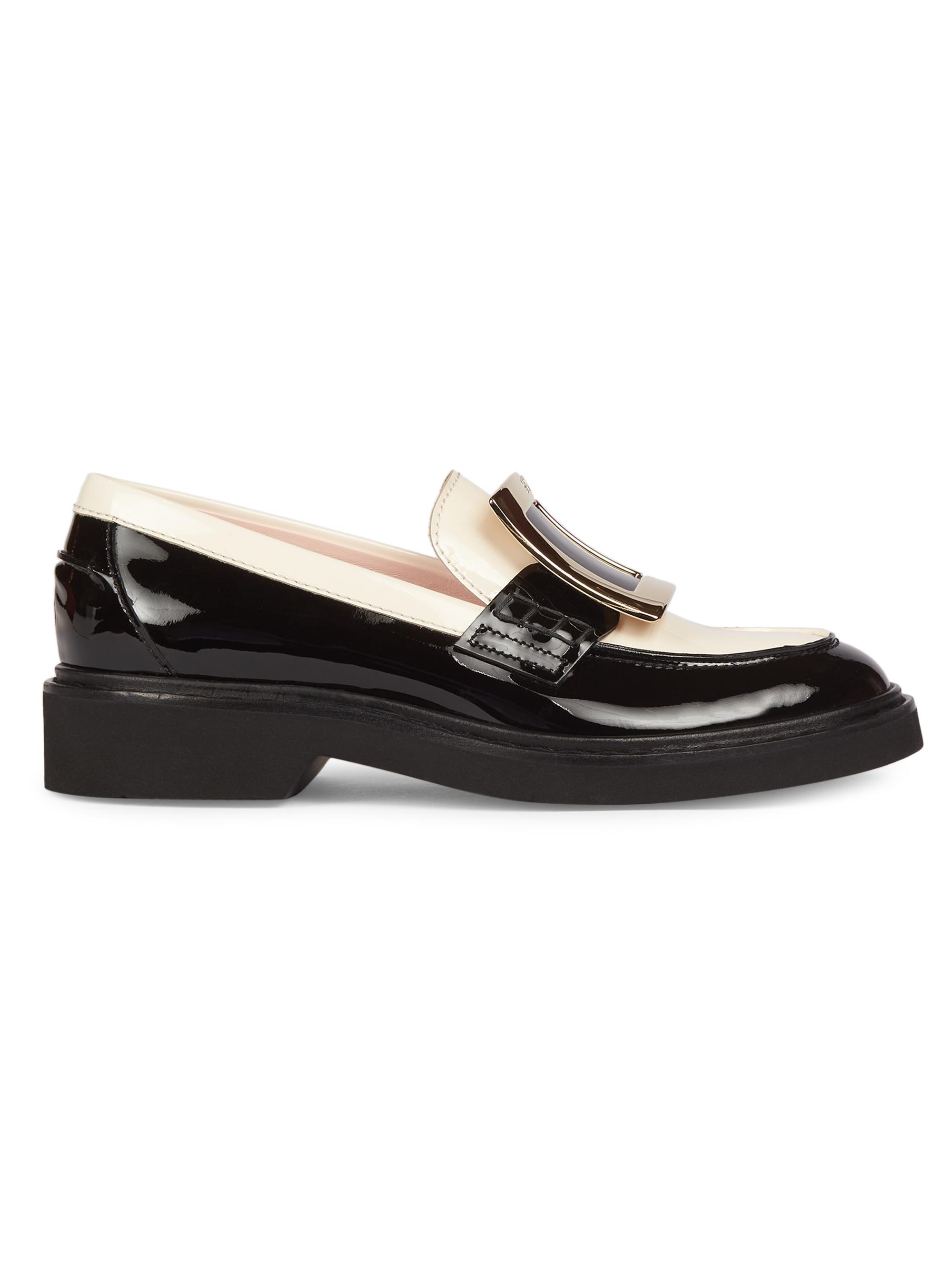 Roger Vivier Women's Viv Rangers Buckled Loafers - Nero White