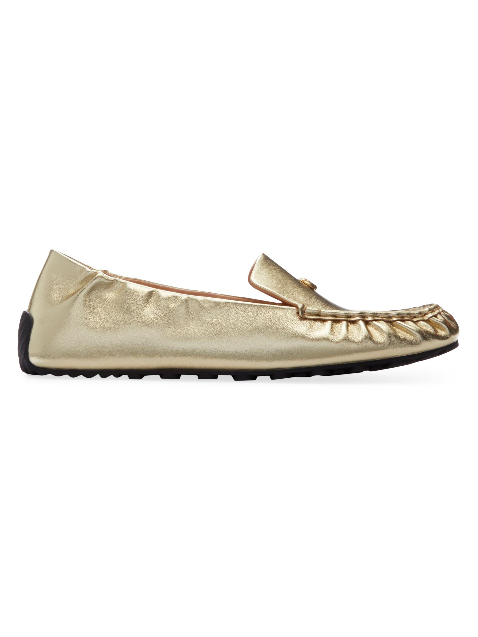 COACH Women's Ronnie Metallic Leather Loafers - Gold