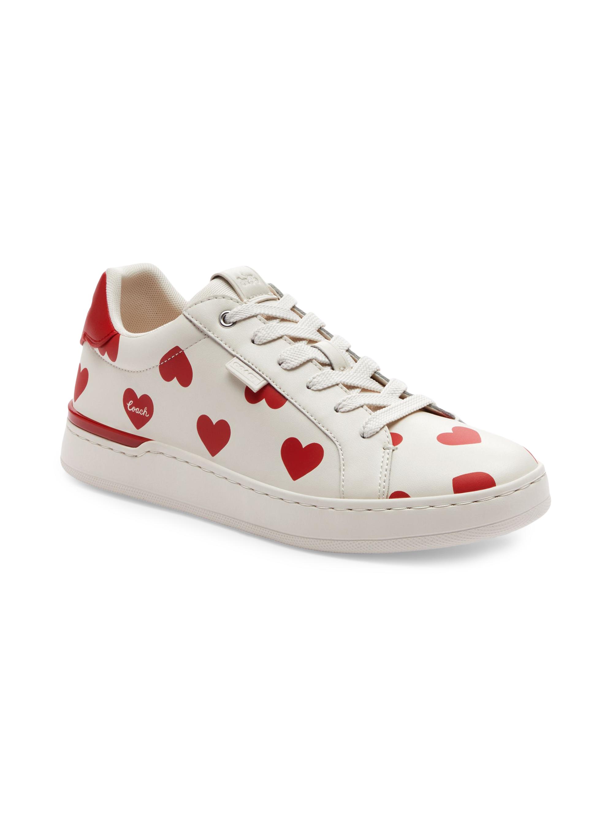 COACH Lowline Heart-Print Leather Sneakers | Saks Fifth Avenue