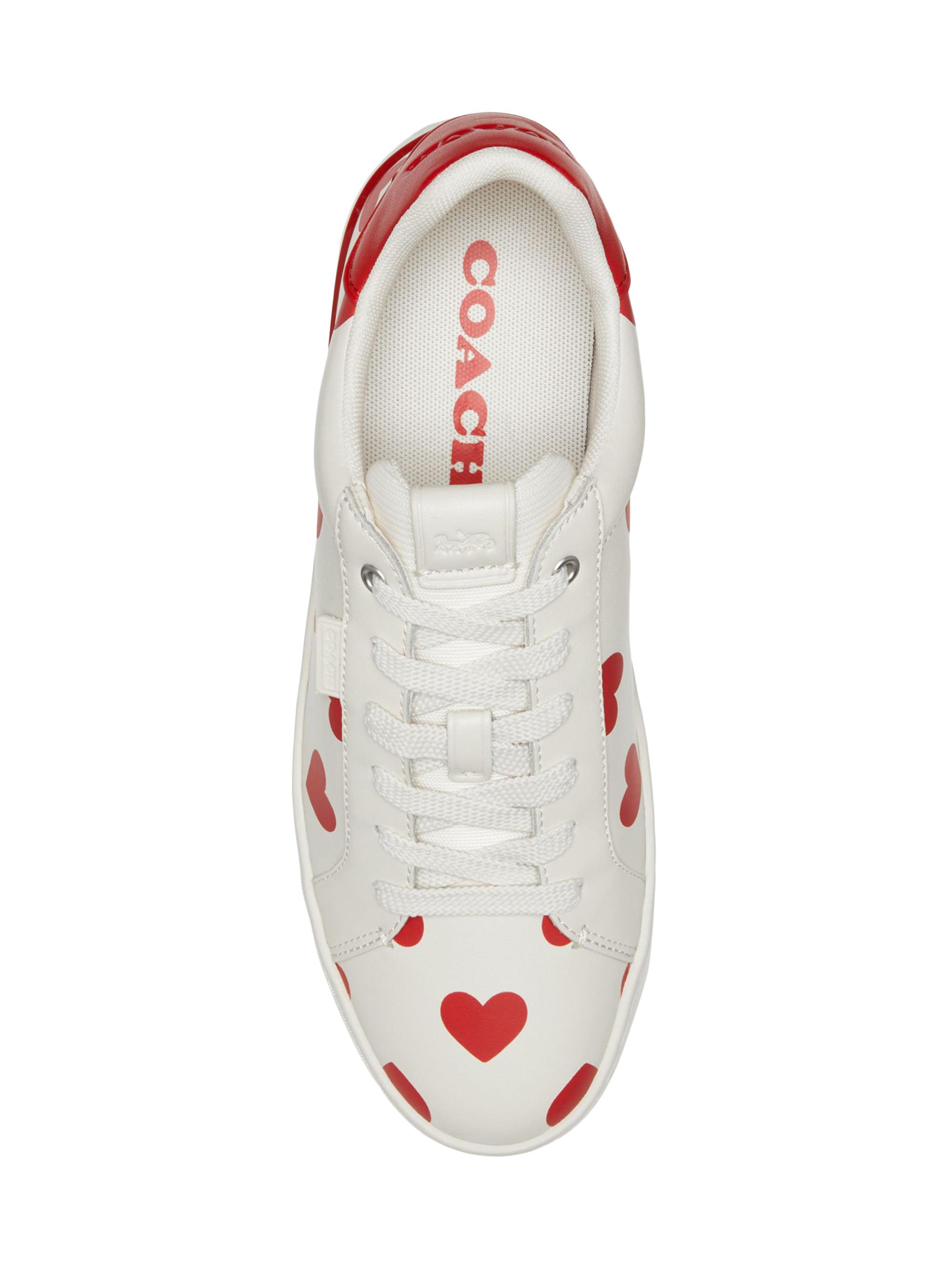 COACH Lowline Heart-Print Leather Sneakers | Saks Fifth Avenue