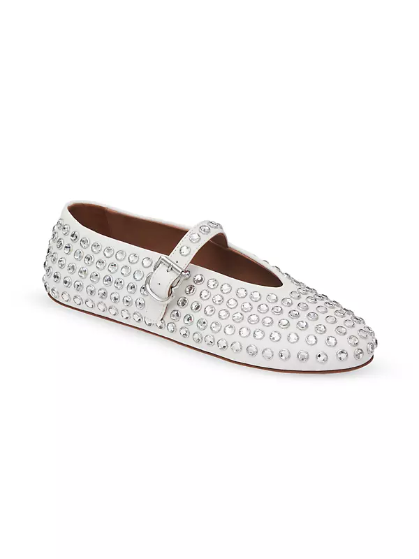 Shop Alaïa Embellished Leather Mary Jane Flats | Saks Fifth Shop Alaïa Embellished Leather Mary Jane Flats | Saks Fifth