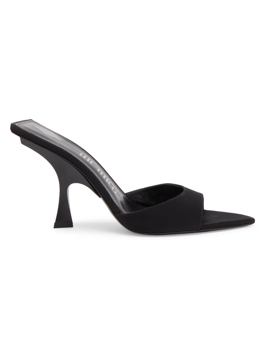 サンダル・ミュール THE ATTICO Black Satin Cheope Sandals Cheope''black mule for Women | THE ATTICO®