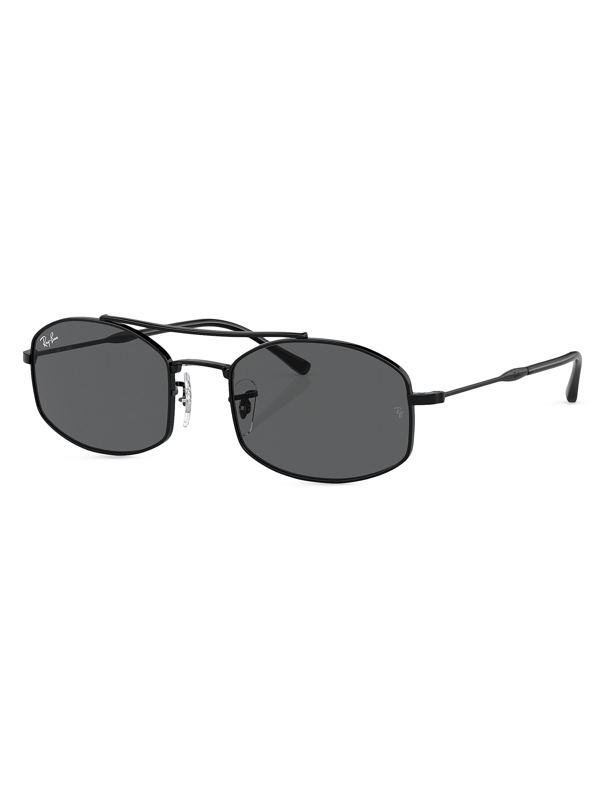 Ray-Ban Men's RB3719 54MM Oval Sunglasses - Black Dark Grey