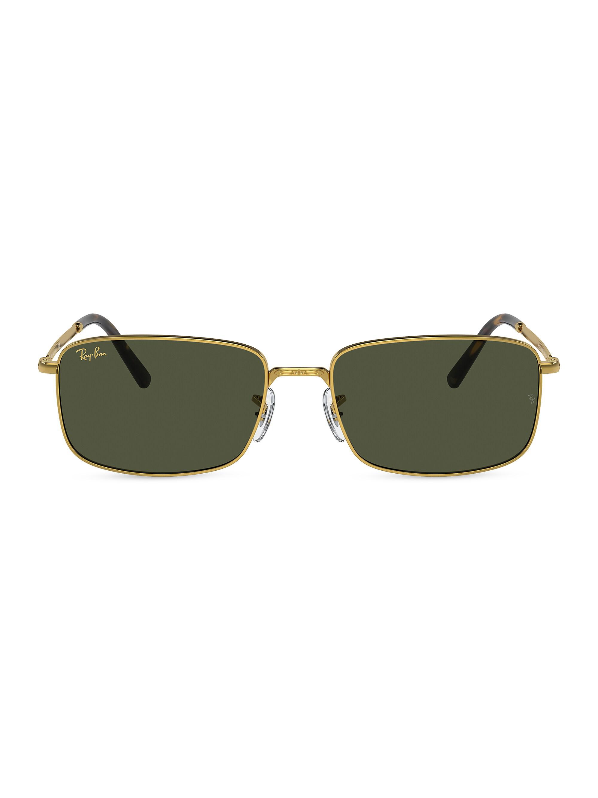 Ray-Ban RB3717 60MM Metal Rectangular Sunglasses | Saks Fifth Avenue