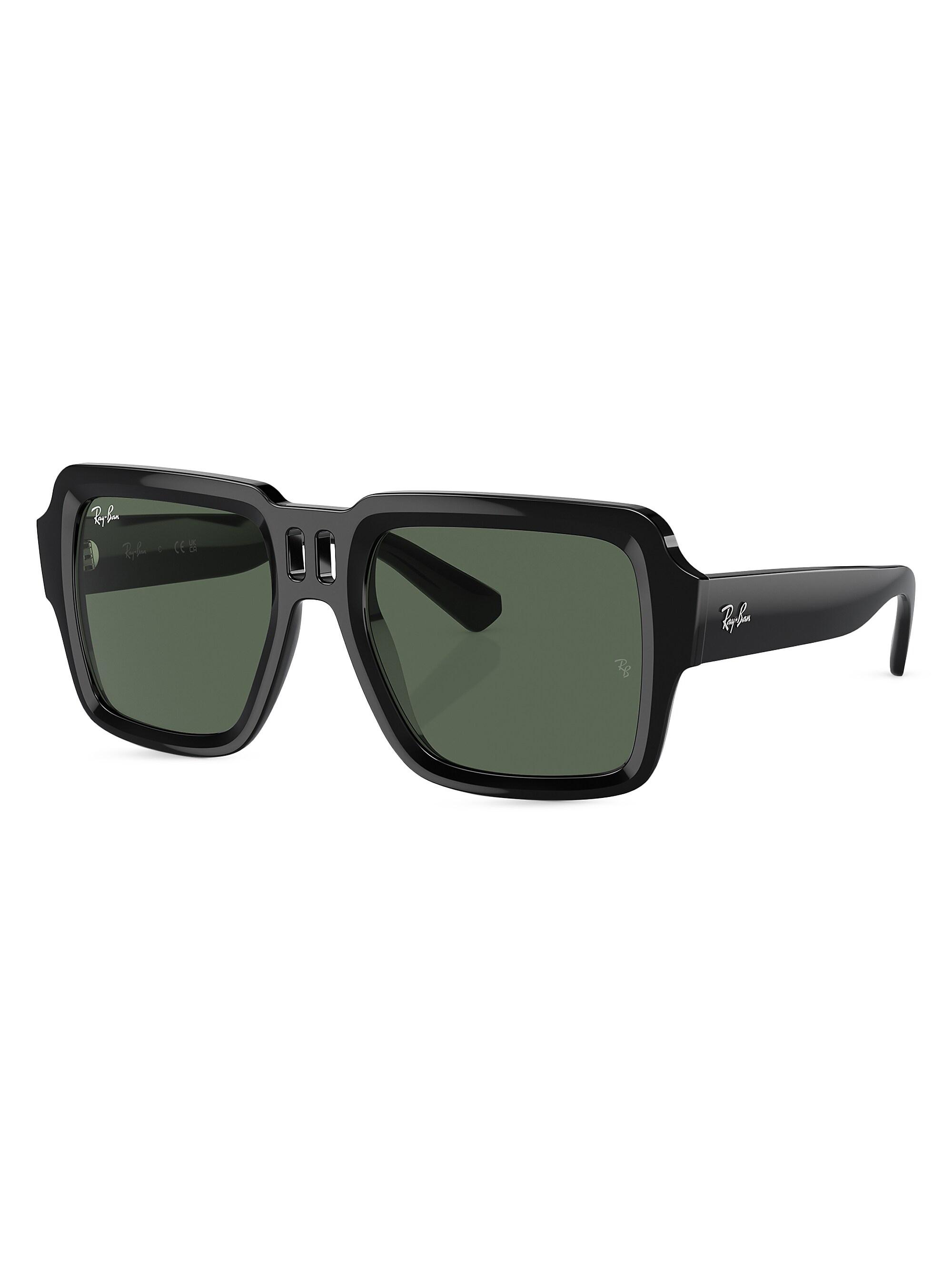 Ray-Ban Men's RB4408 54MM Square Sunglasses - Black Dark Green