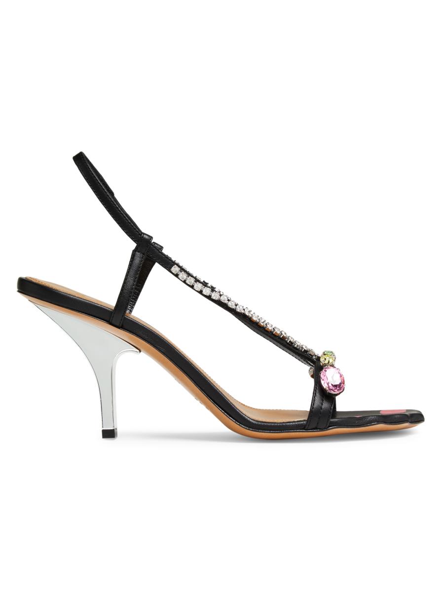 Marni Crystal-Embellished Leather Sandals | Saks Fifth Avenue