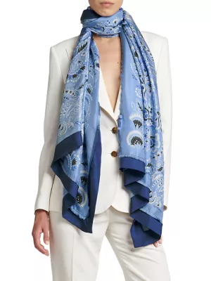 ETRO paisley-print cashmere-silk blend scarf - Pink