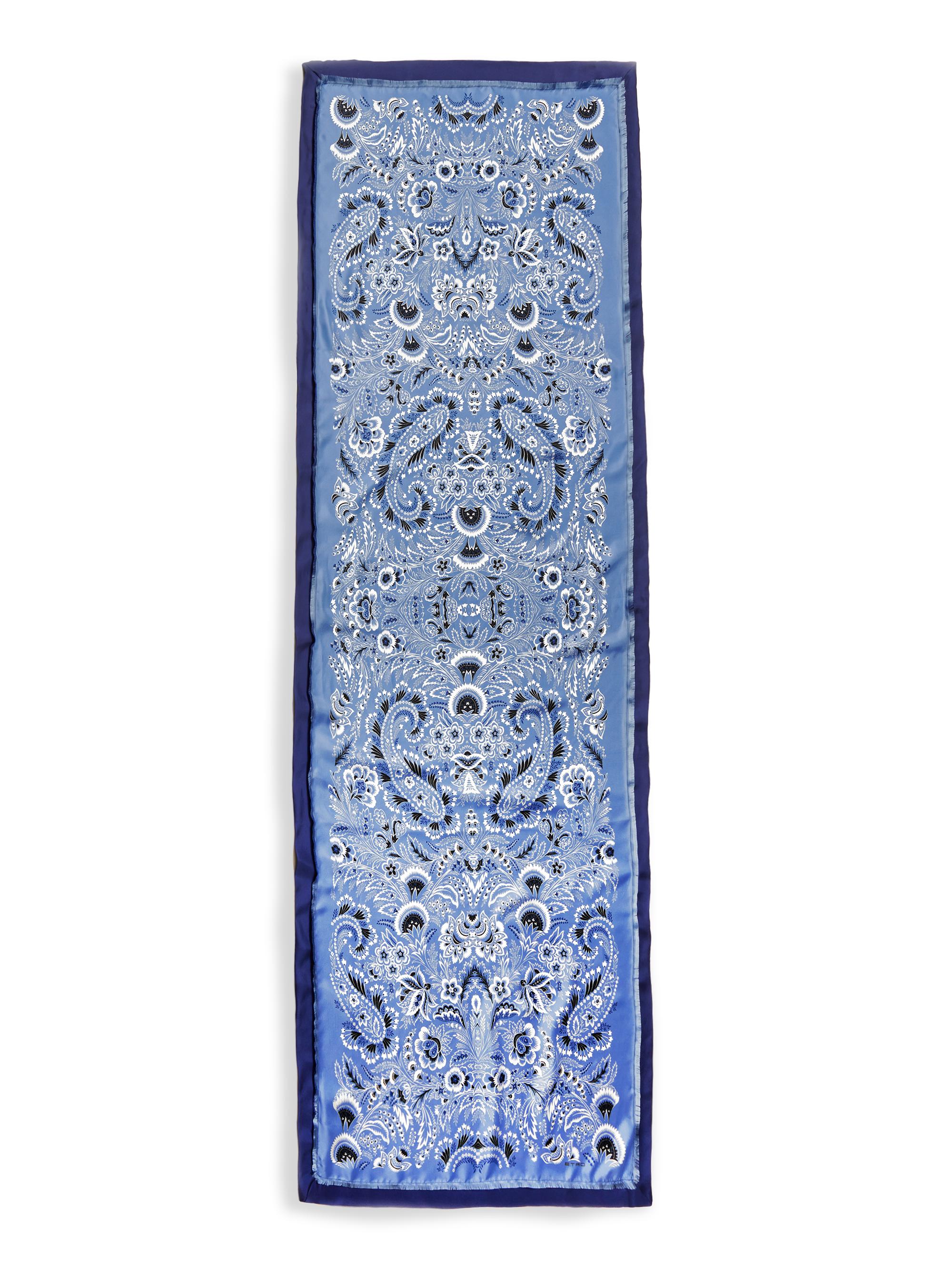 ETRO paisley-print wool scarf - Blue