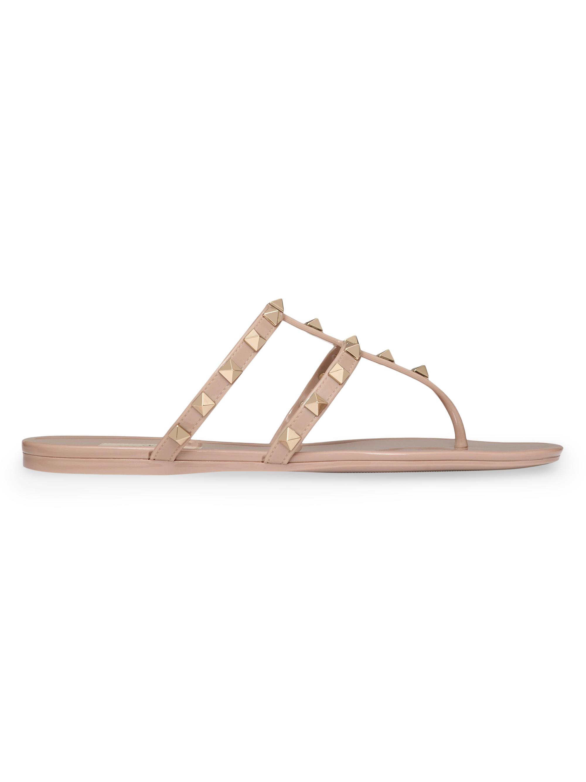 Valentino Garavani Rockstud Flat Slide Sandals | Saks Fifth Avenue