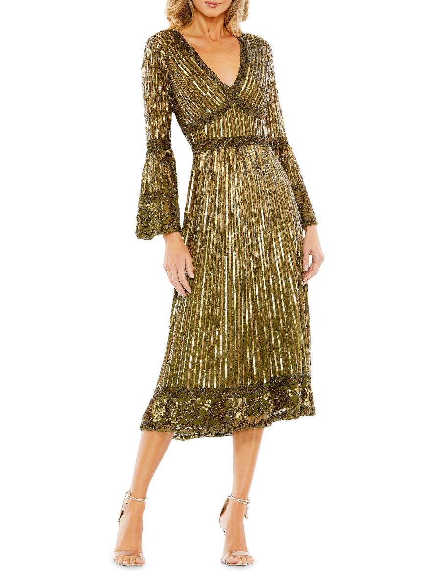 【Mac Duggal】Boucle Long Sleeve Blazer Dress 関税送料込 Mac Duggal 5295D Long Sleeve Beaded Dress Sz 4 Mocha Mrsp