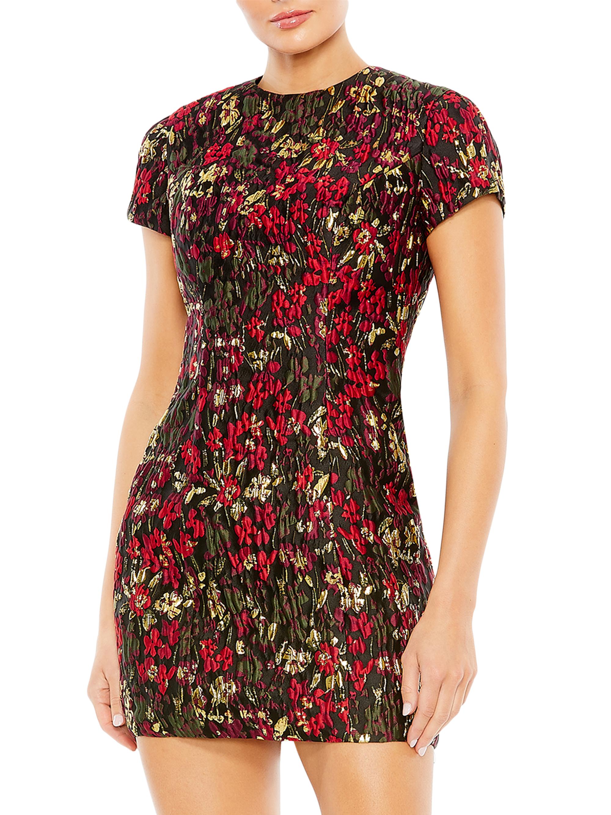 Mac Duggal Women's Floral Brocade Minidress - Black Multi