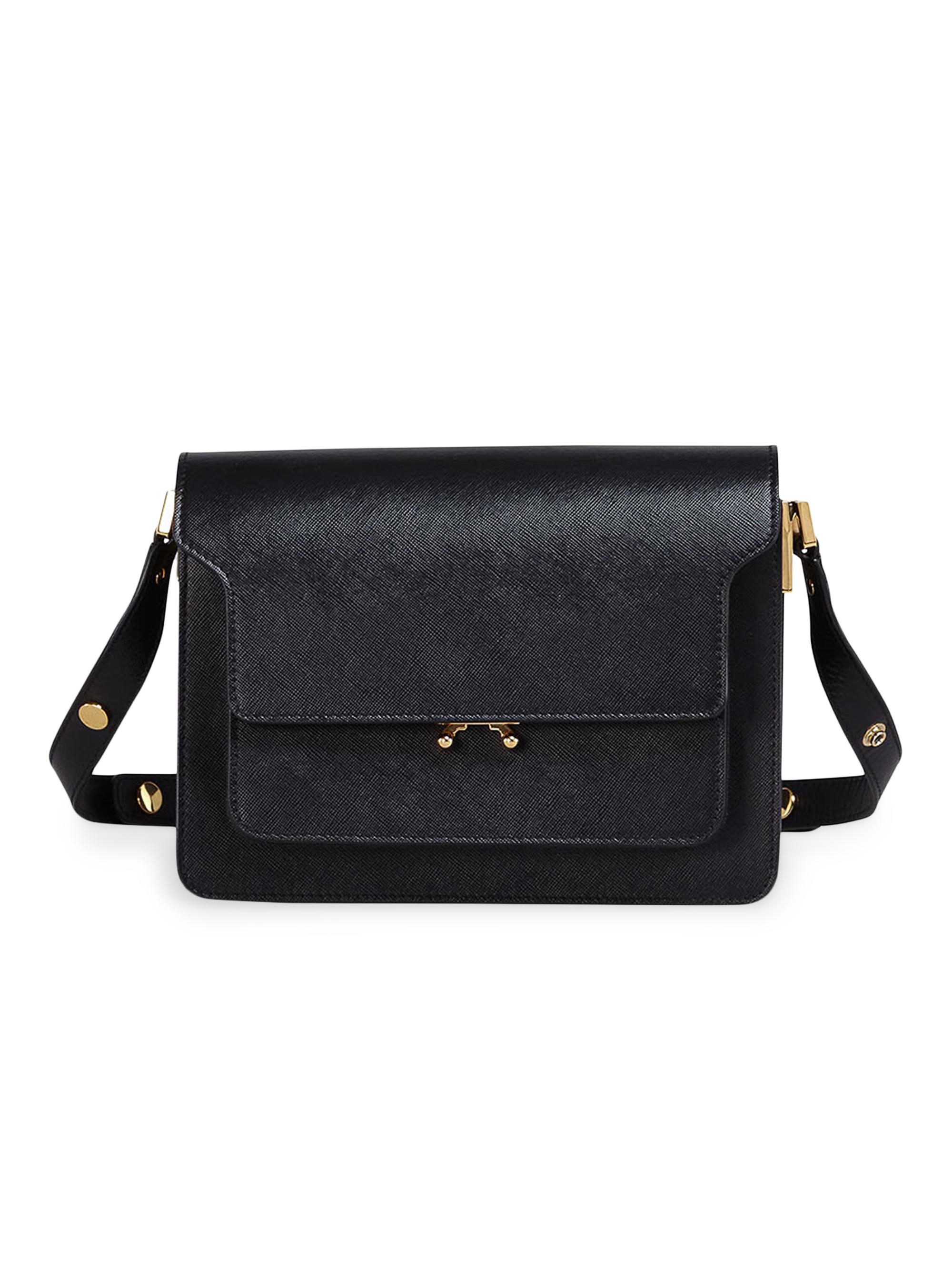 黒竹　マルニ Marni Medium Trunk Leather Bag | Saks Fifth Avenue