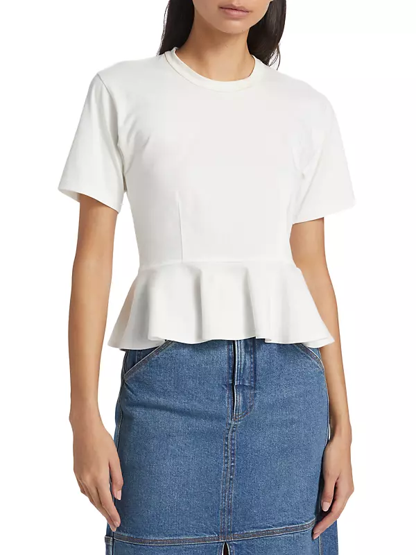 Shop A.L.C. Roxy Cotton Peplum T-Shirt | Saks Fifth Avenue